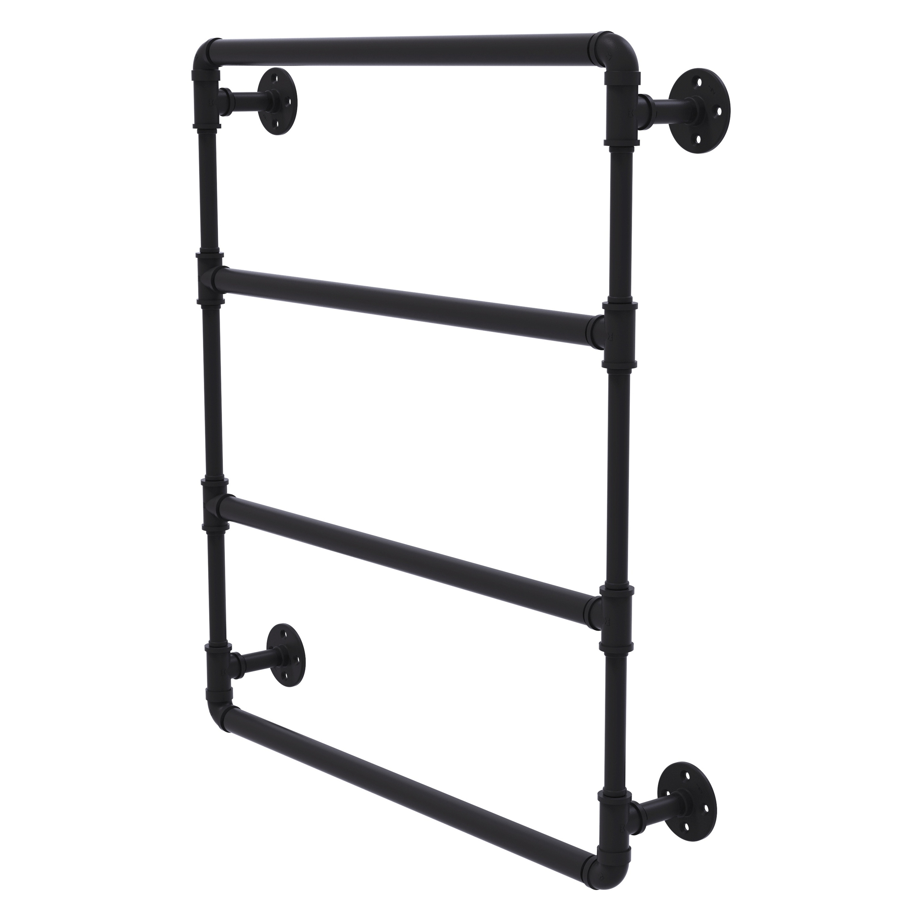 Allied Brass P-280-24-LTB-BKM Pipeline 24-in double Matte Black Wall mount Double Towel Bar