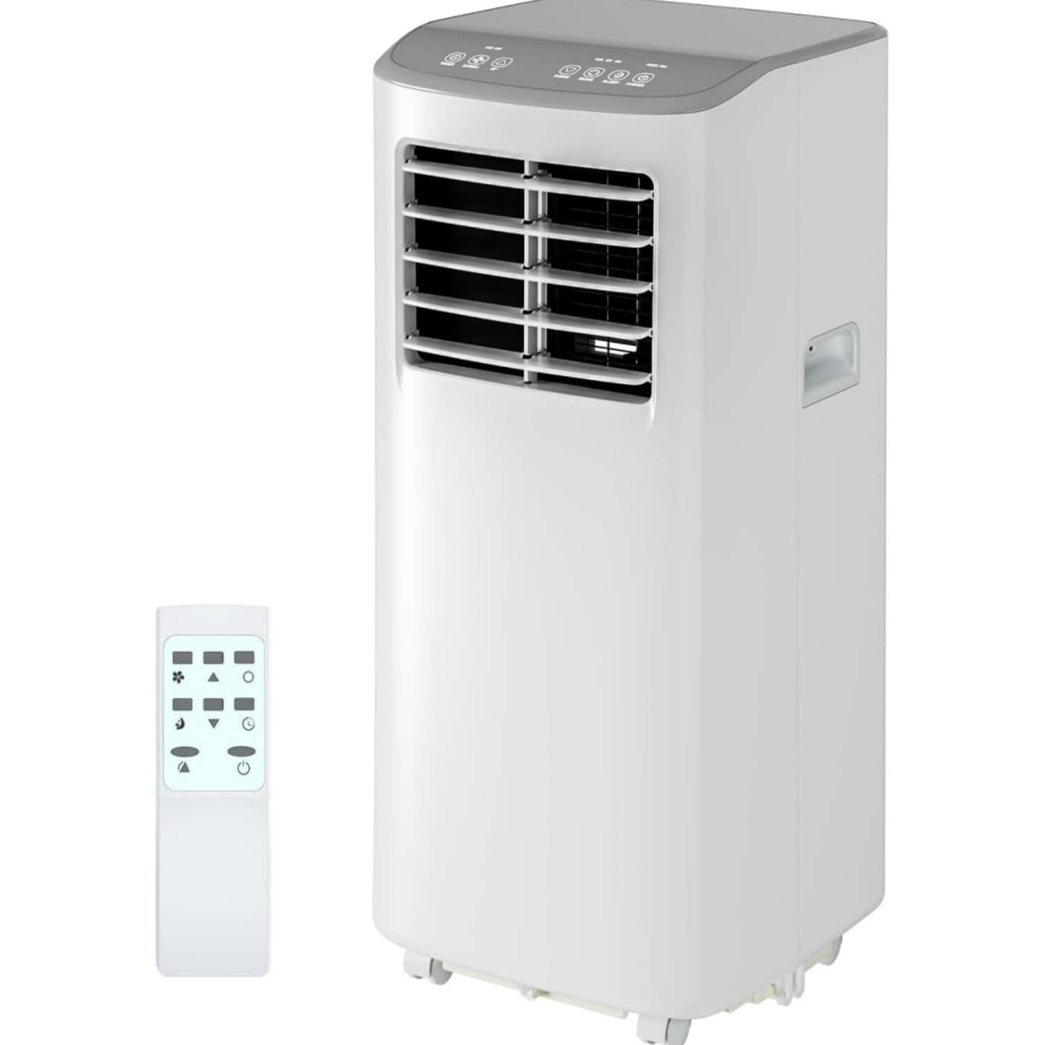 WhizMax LSHQQPHK-338DNVRD 8000 BTU  Portable Air Conditioner   3 in 1 Cooling  Dehumidification and Fan  for 350 square feet  Drainless Design  24 Hour Timer  Ultra Quiet  Gray Top