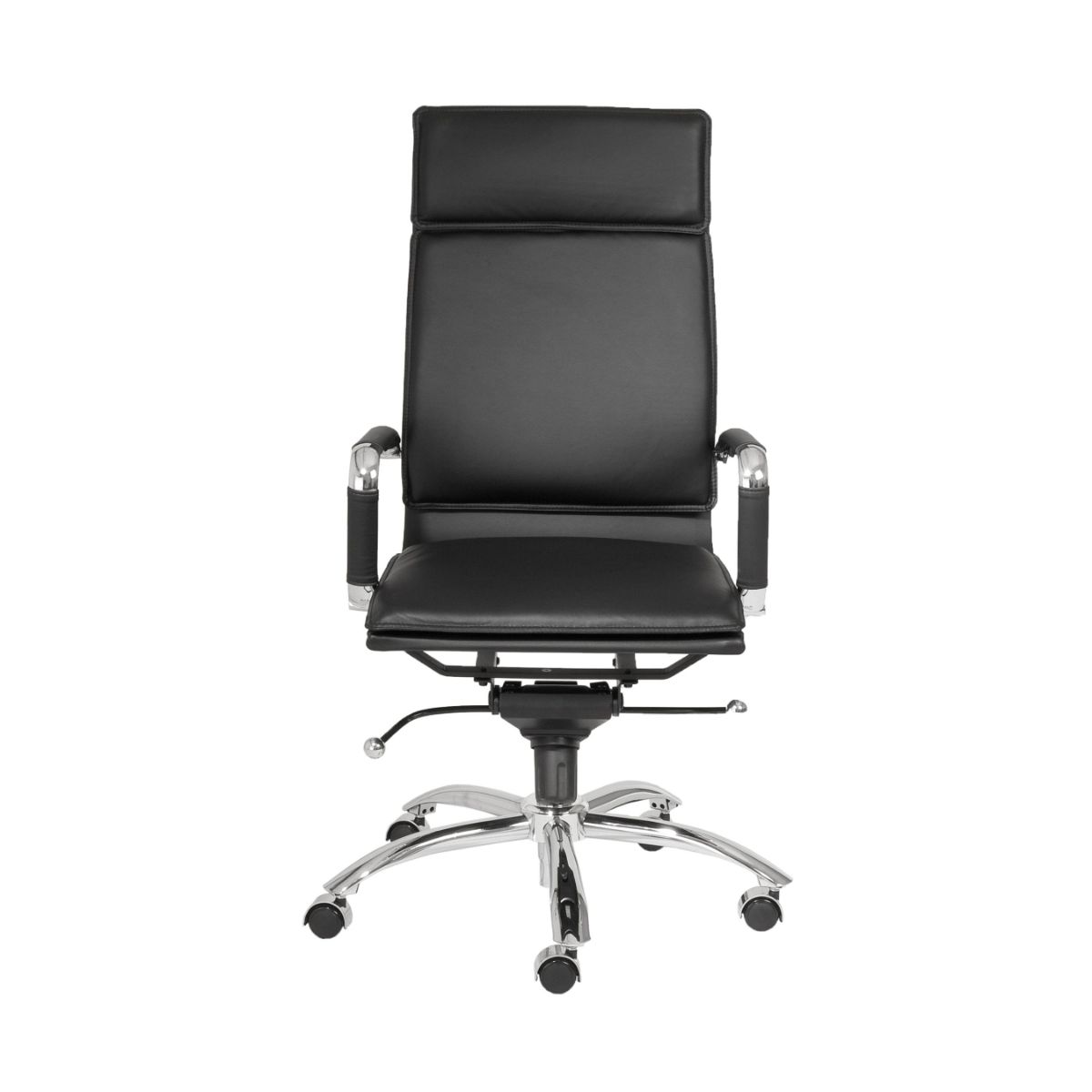 HomeRoots 370545 Amelia Black Contemporary Adjustable Height Swivel Faux Leather Desk Chair