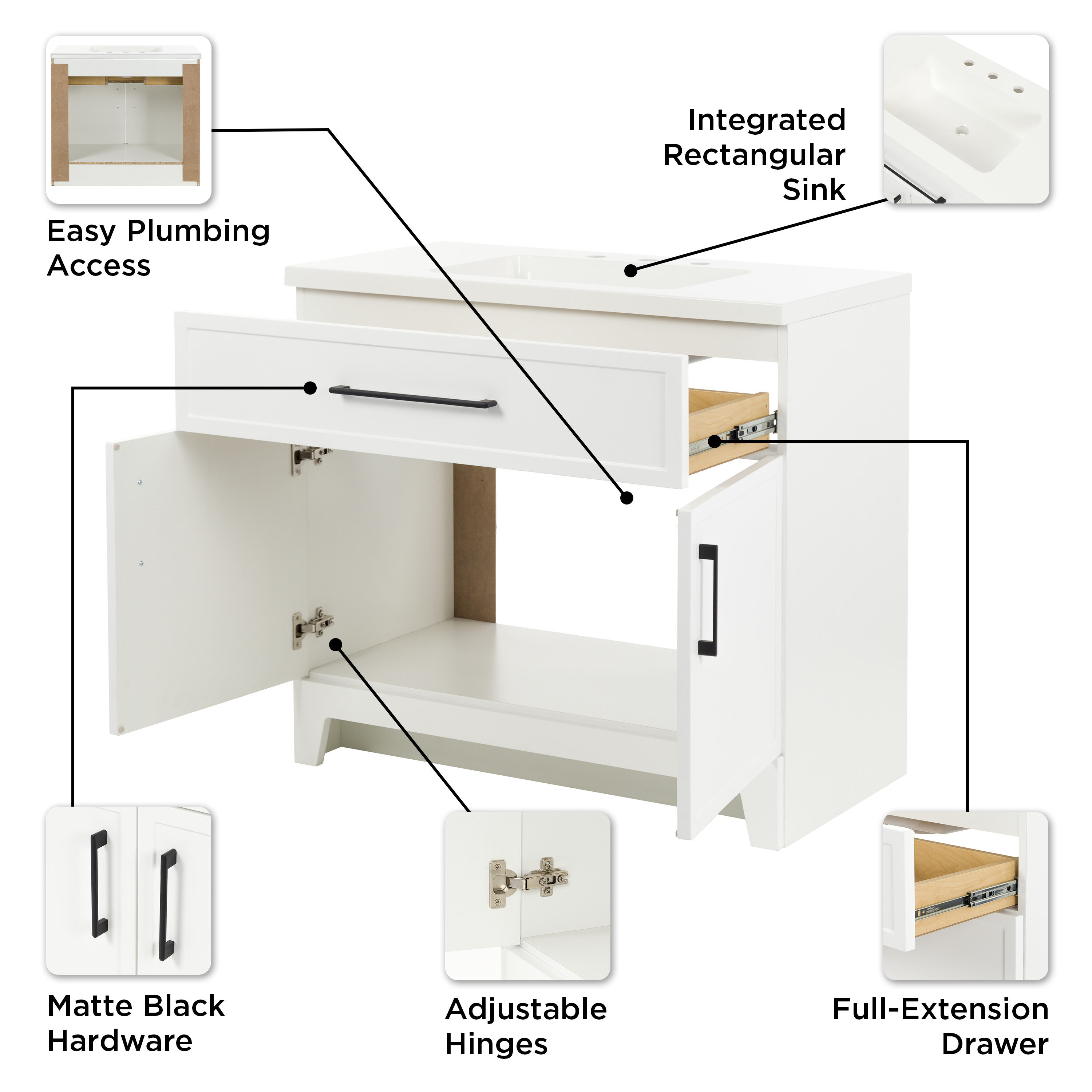 Style Selections LW24W36P2-WH Bath-Vanity-Combo - View #16