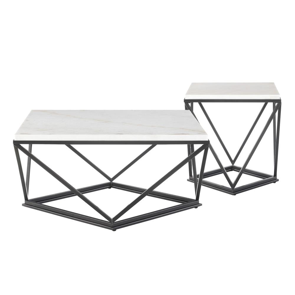 Picket House Furnishings CRK1002PC Conner 2 -Piece Modern Marble Accent Table Set