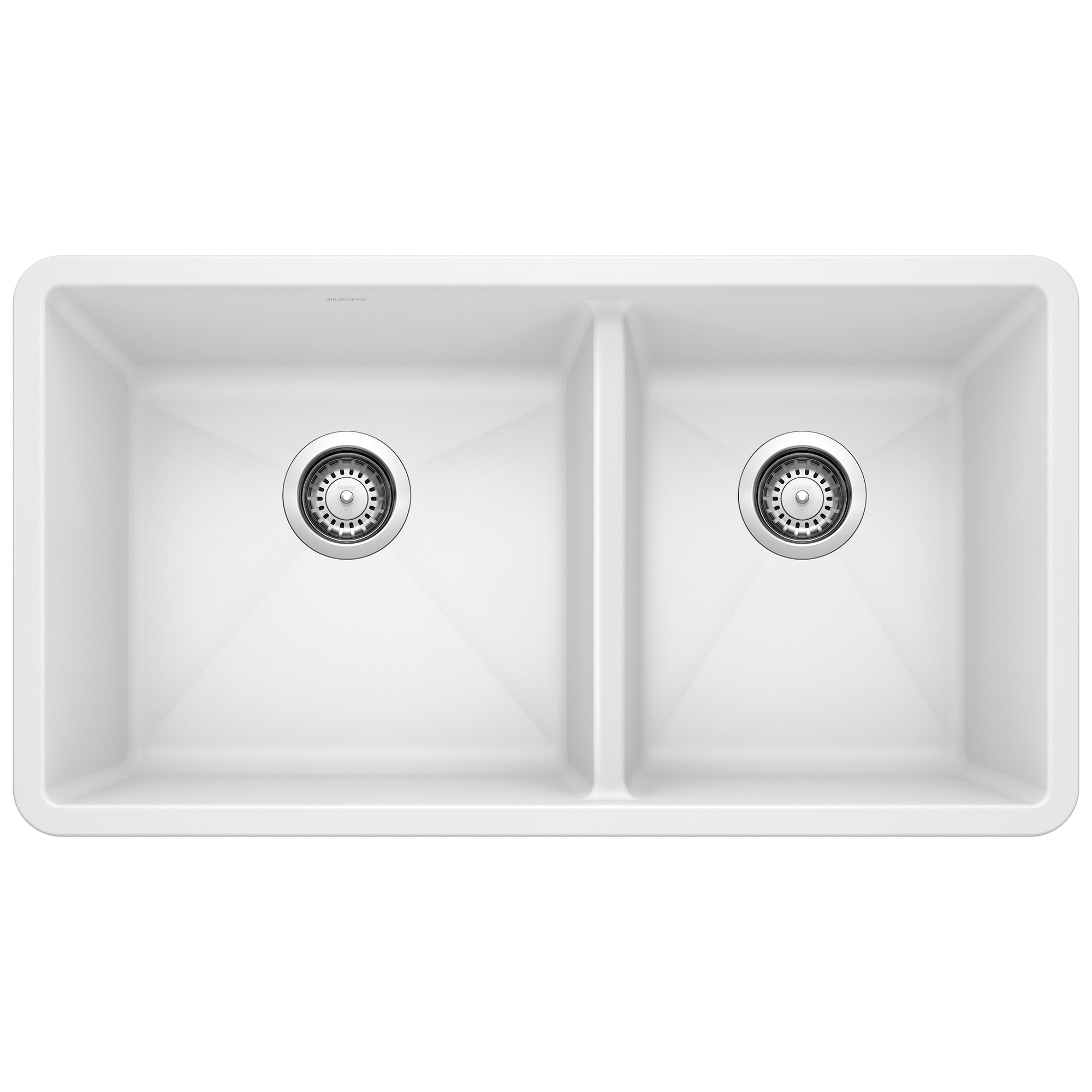 BLANCO 441125 Precis Silgranit Undermount 33-in x 18-in Granite Double offset bowl Kitchen Sink