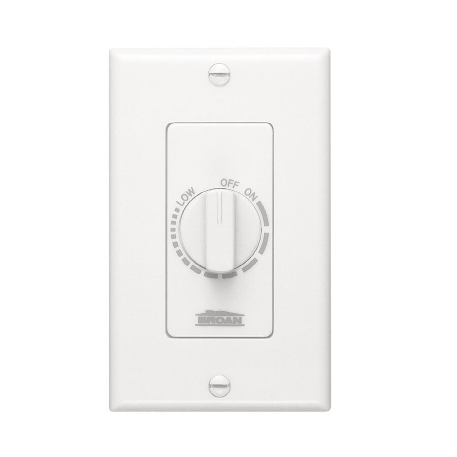 Model 57W White 120 Volts/ 60 Hz Broan Variable Speed Wall Electronic Control 