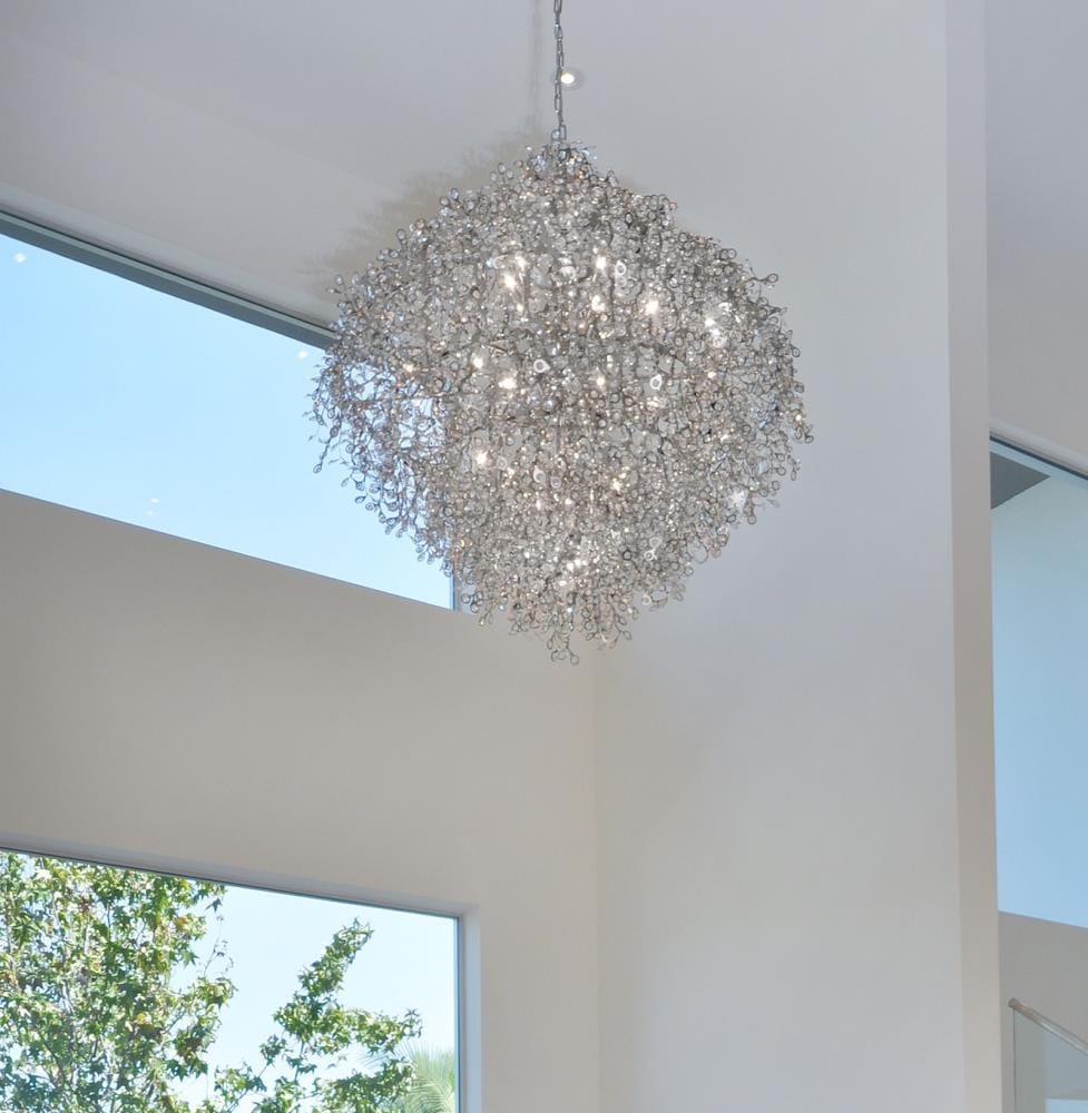 Comet 13-Light Polished Chrome Pendant with Beveled Crystal
