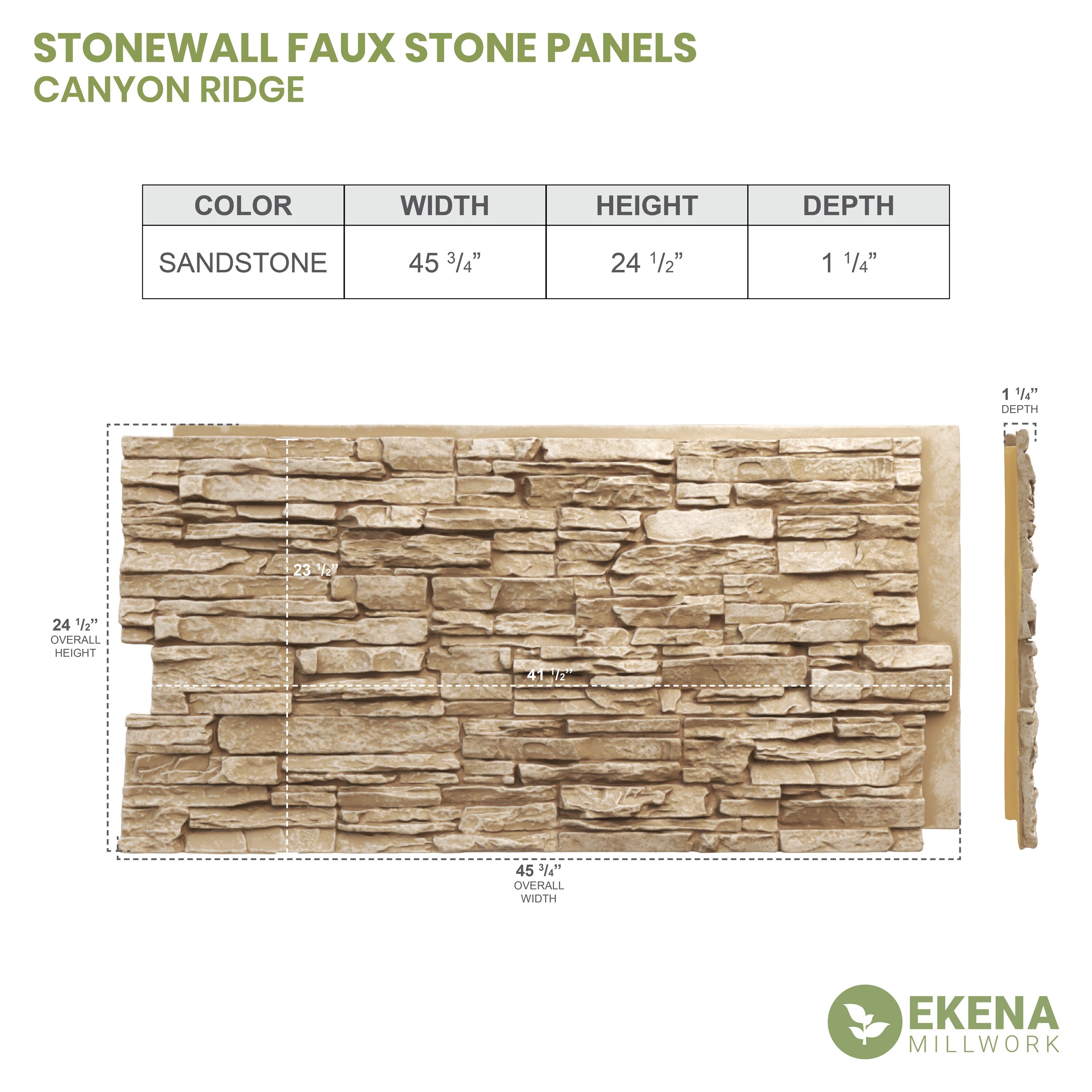 Ekena Millwork PNU24X48CNSD Stone-Veneer - View #18