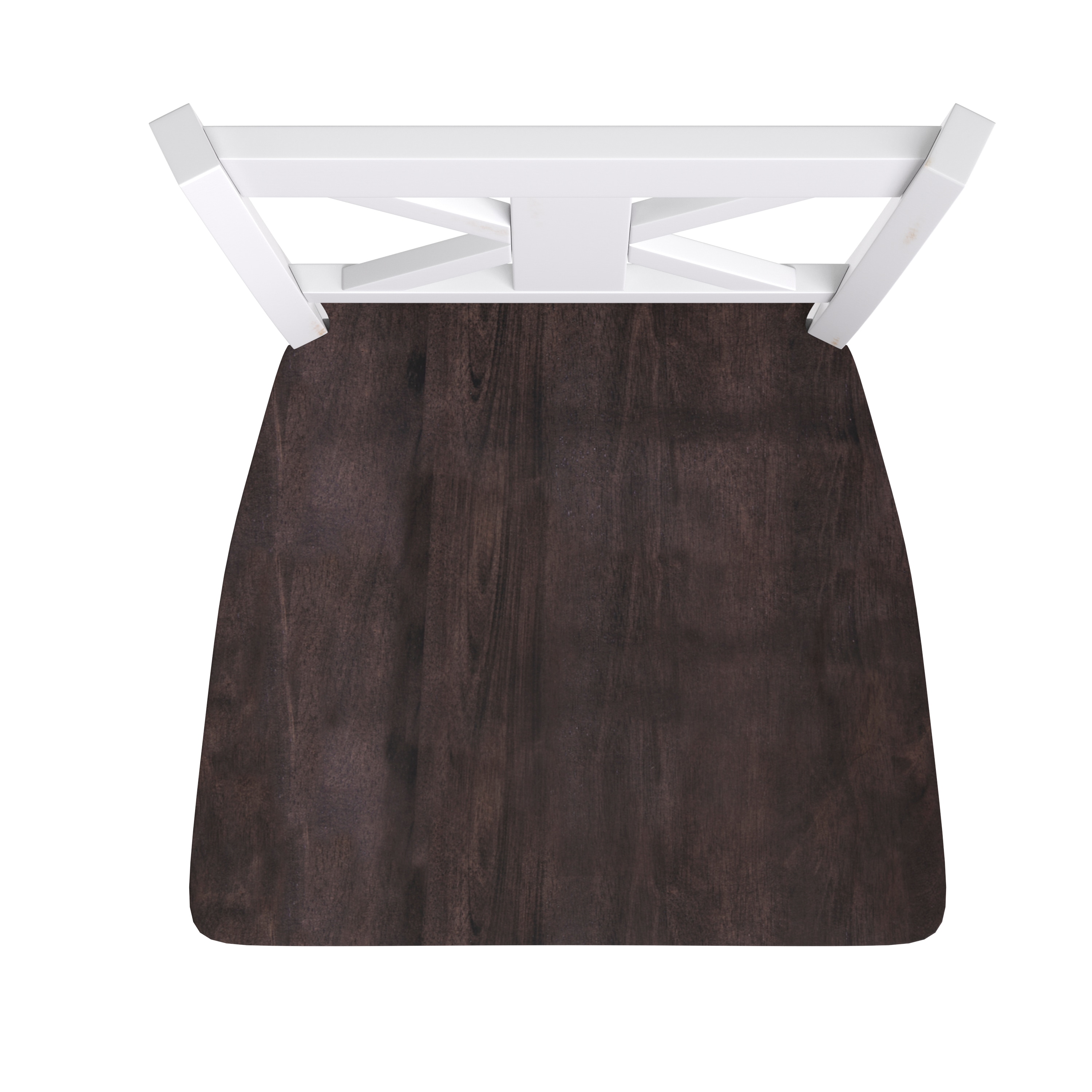 White Wash Solid Wood Cross Back Counter Stools, Set of 2
