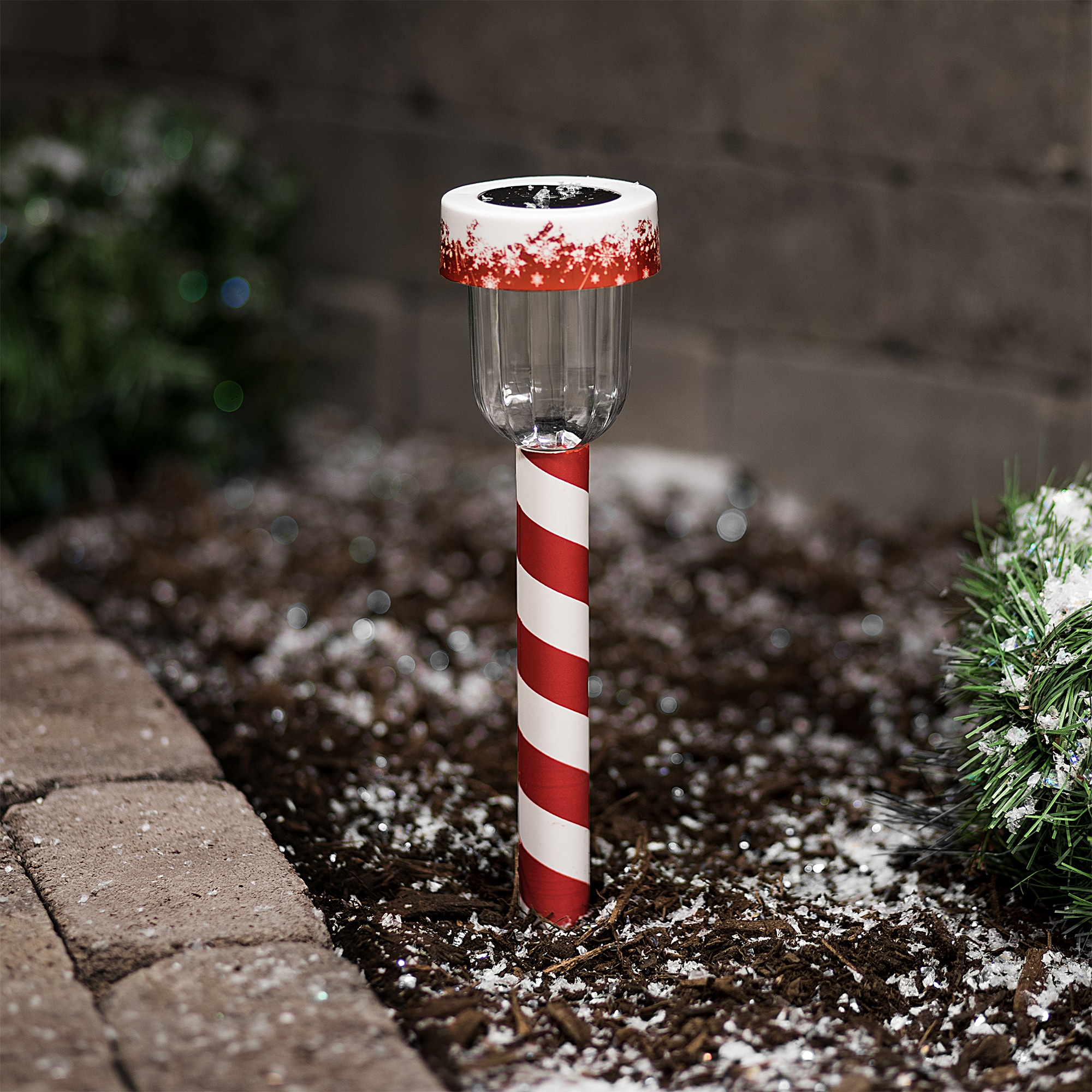 Holiday Living 1-Marker White Candy Cane Christmas Pathway Markers at ...