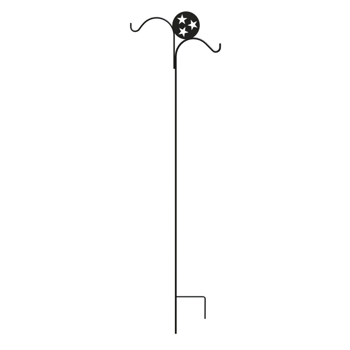  81239L 74-in Black Metal Shepherd's hook