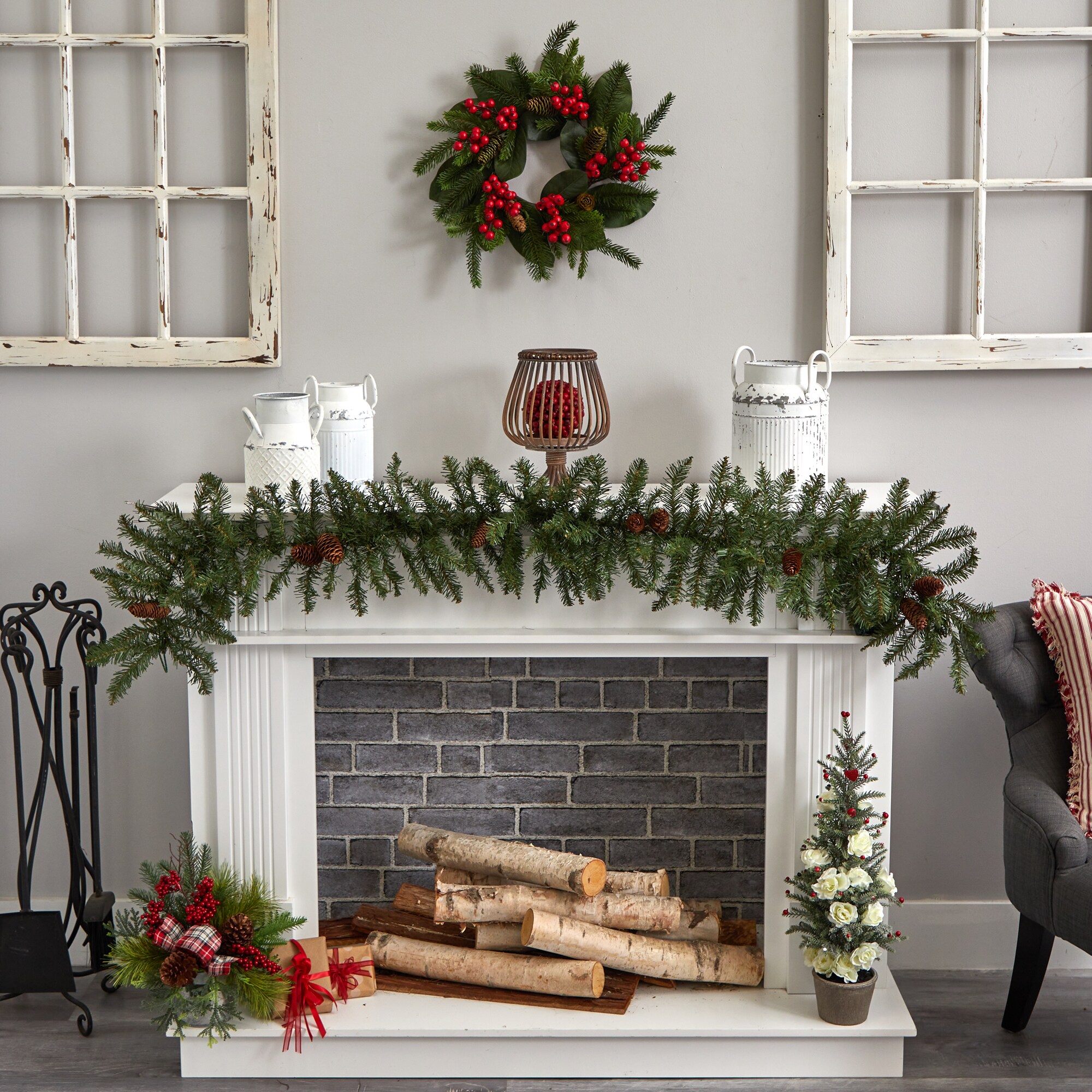 Nearly Natural 4266 Artificial-Christmas-Wreaths - View #3