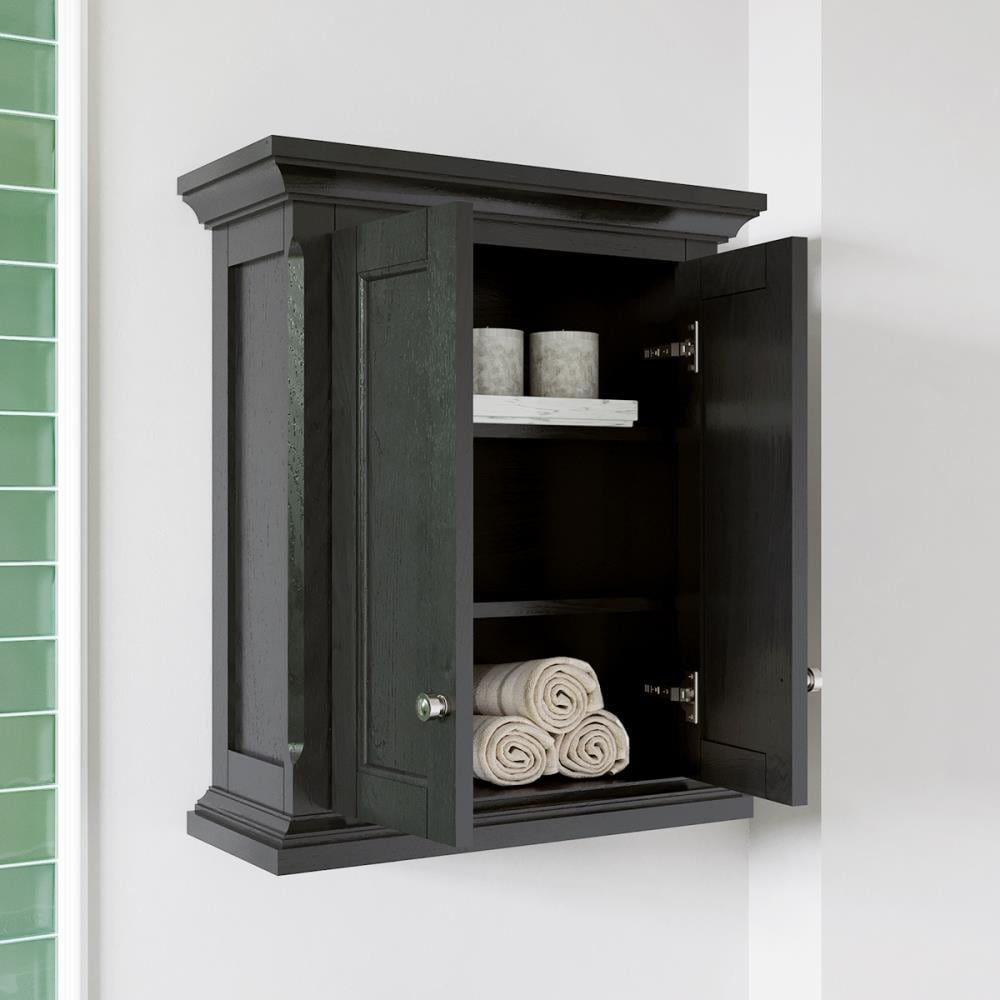 allen + roth Roveland 24in x 28in x 10in Black Bathroom Wall