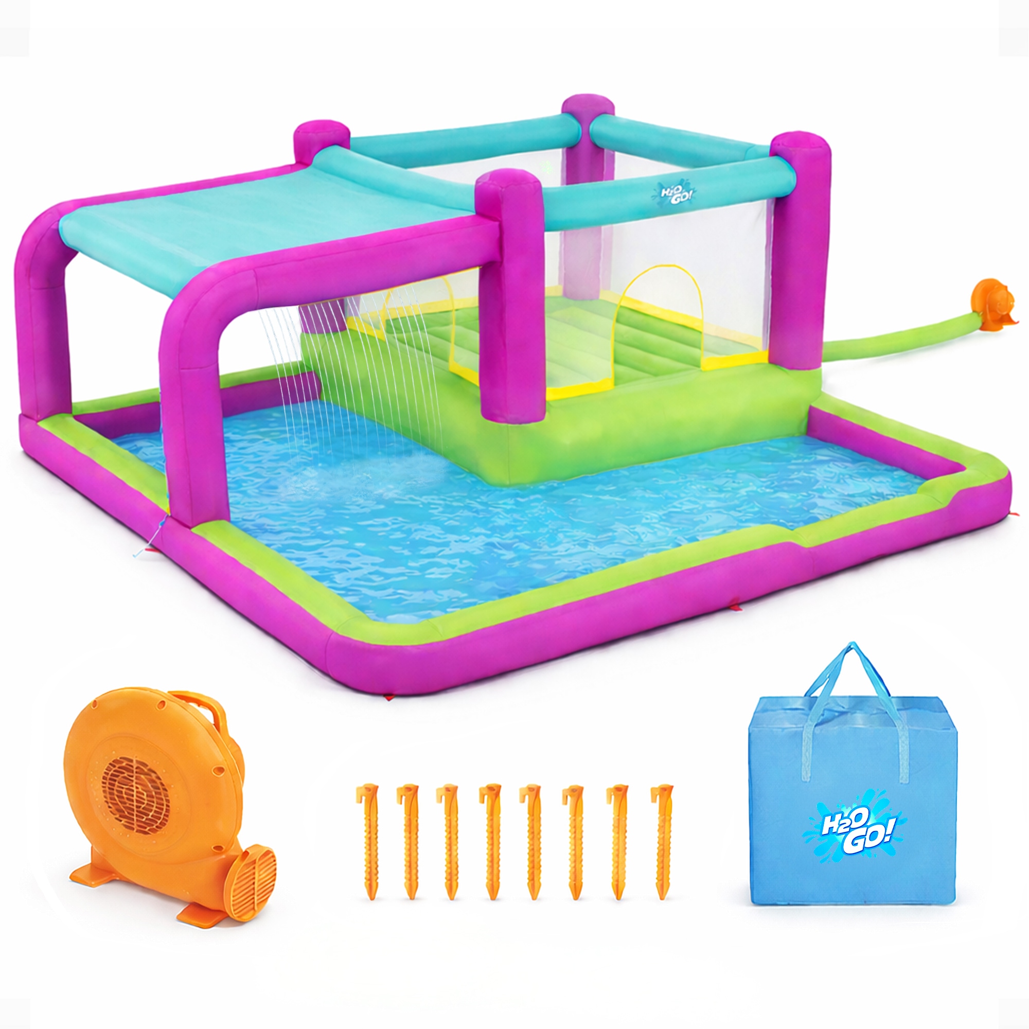  H2OGO! Bouncin' Bay Kids Inflatable Mega Water Park Outdoor Splash Pool