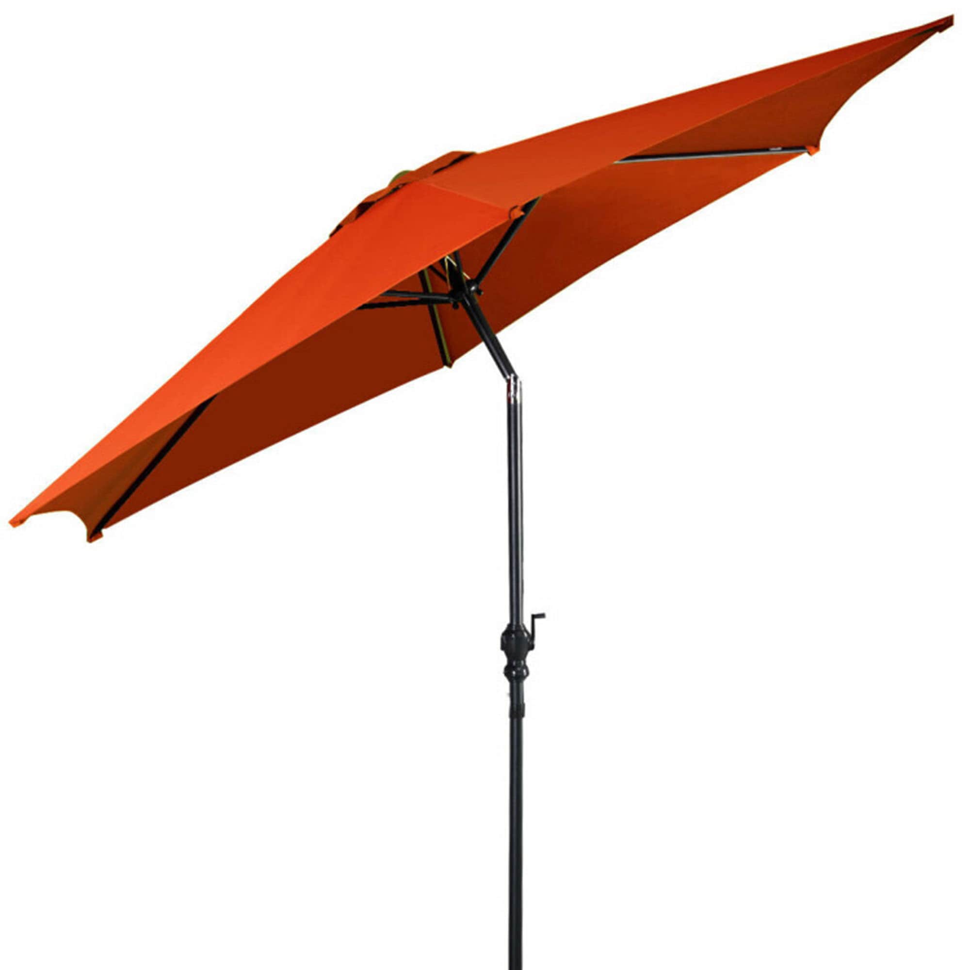 Clihome 9-ft Iron Red Push-button Tilt Market Patio Umbrella