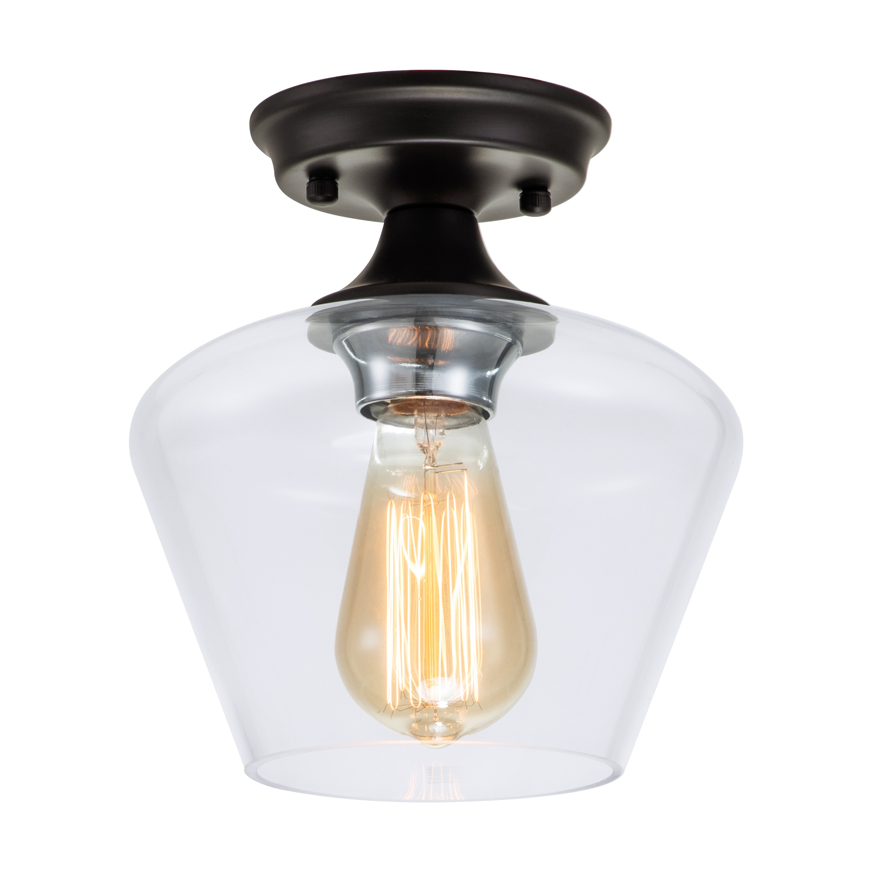 C Cattleya CA2020-FM 1-Light Oil-Rubbed Bronze Semi-Flush mount light