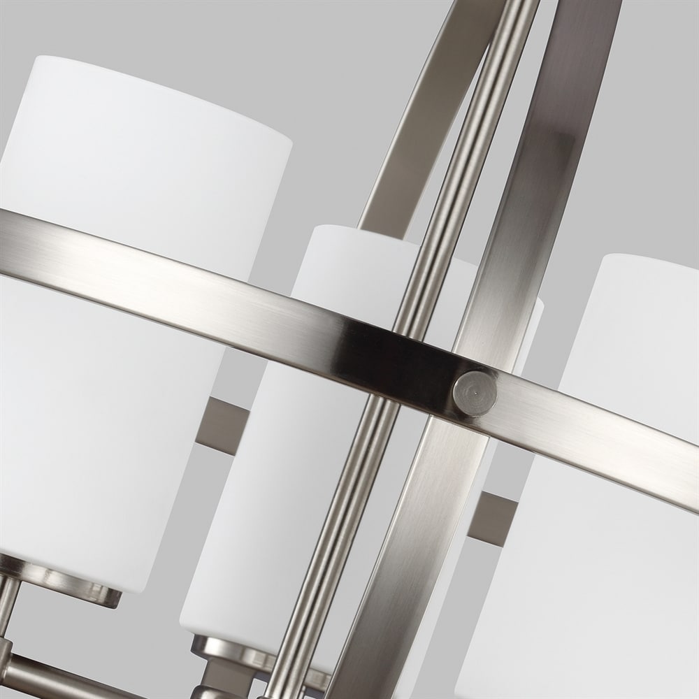 Kichler Roswell 3-Light Brushed Nickel Modern/Contemporary Etched Glass Geometric Medium Hanging Single