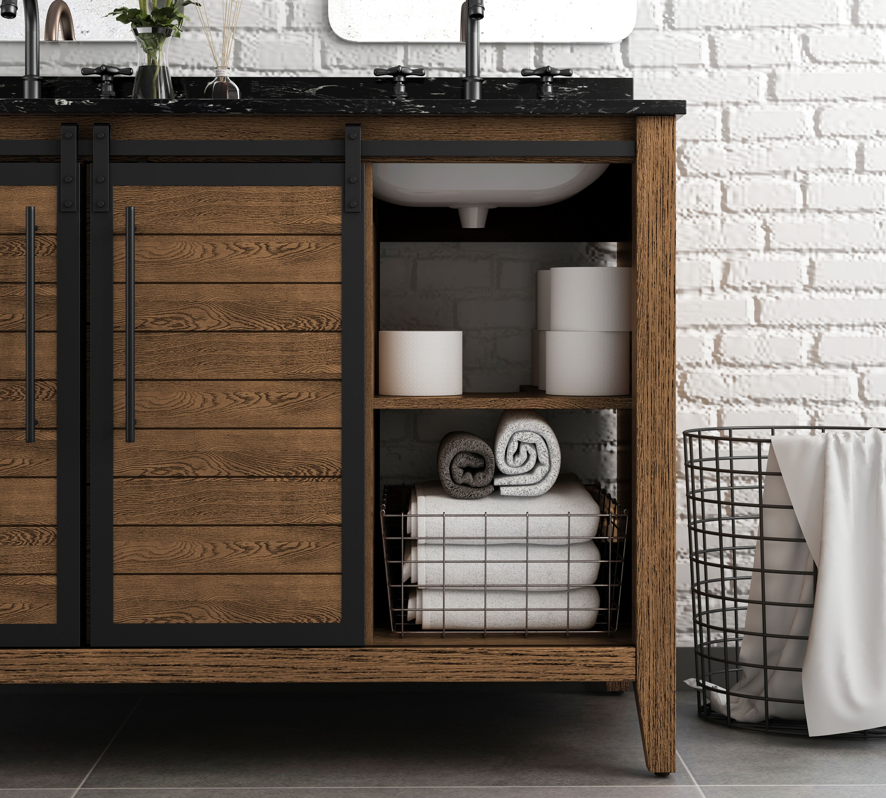 allen + roth TJ-0113V4822BR Bath-Vanity-Combo - View #8