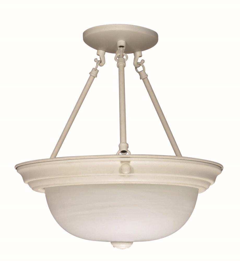  LW226 Divina 1-Light 15.68-in Textured White Semi-Flush mount light