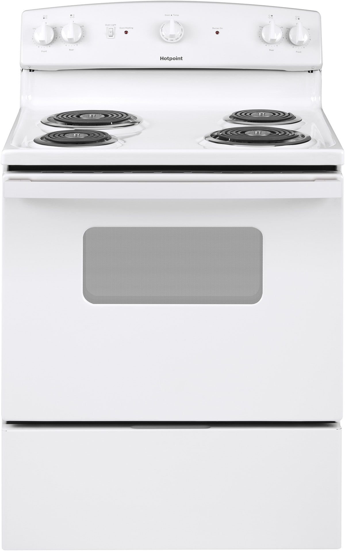 30-in 4 Elements 5-cu ft Freestanding Electric Range (White) | - Hotpoint RBS330DRWW