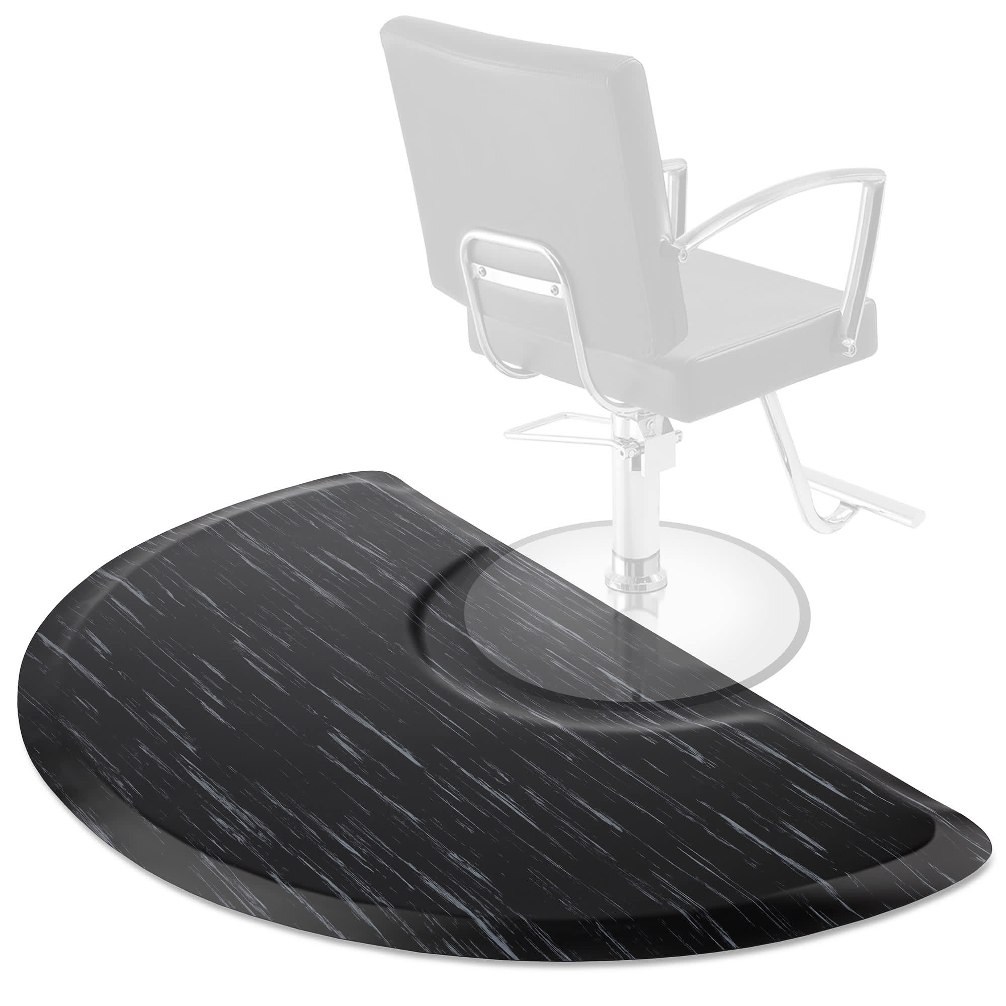 Saloniture MAT-SALON-S54 3 x 5-ft Salon Anti-Fatigue Floor Mat - 1/2-in Marble Semi Circle