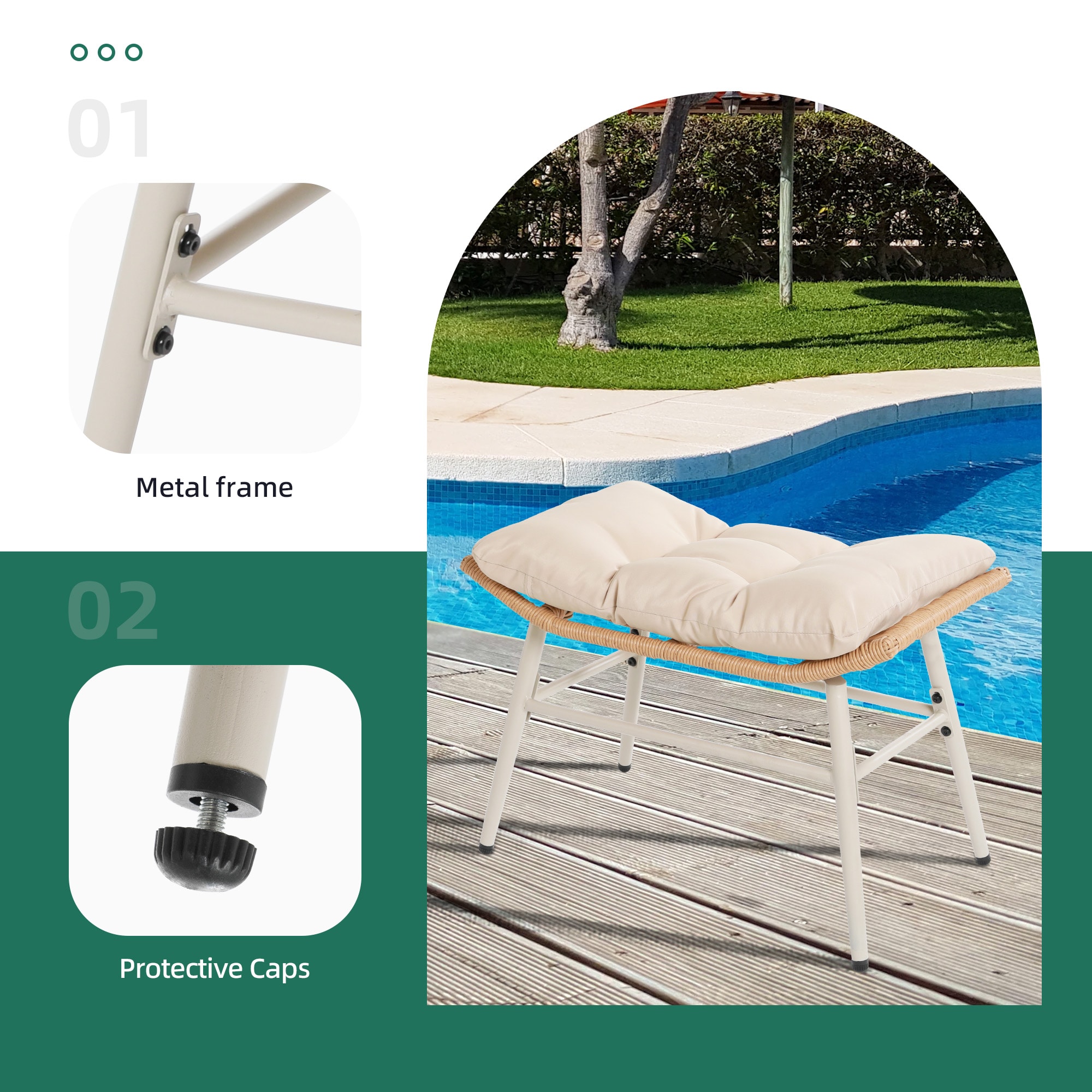 UPHA Y10BE-ABC-BEIGE Patio-Chairs - View #6