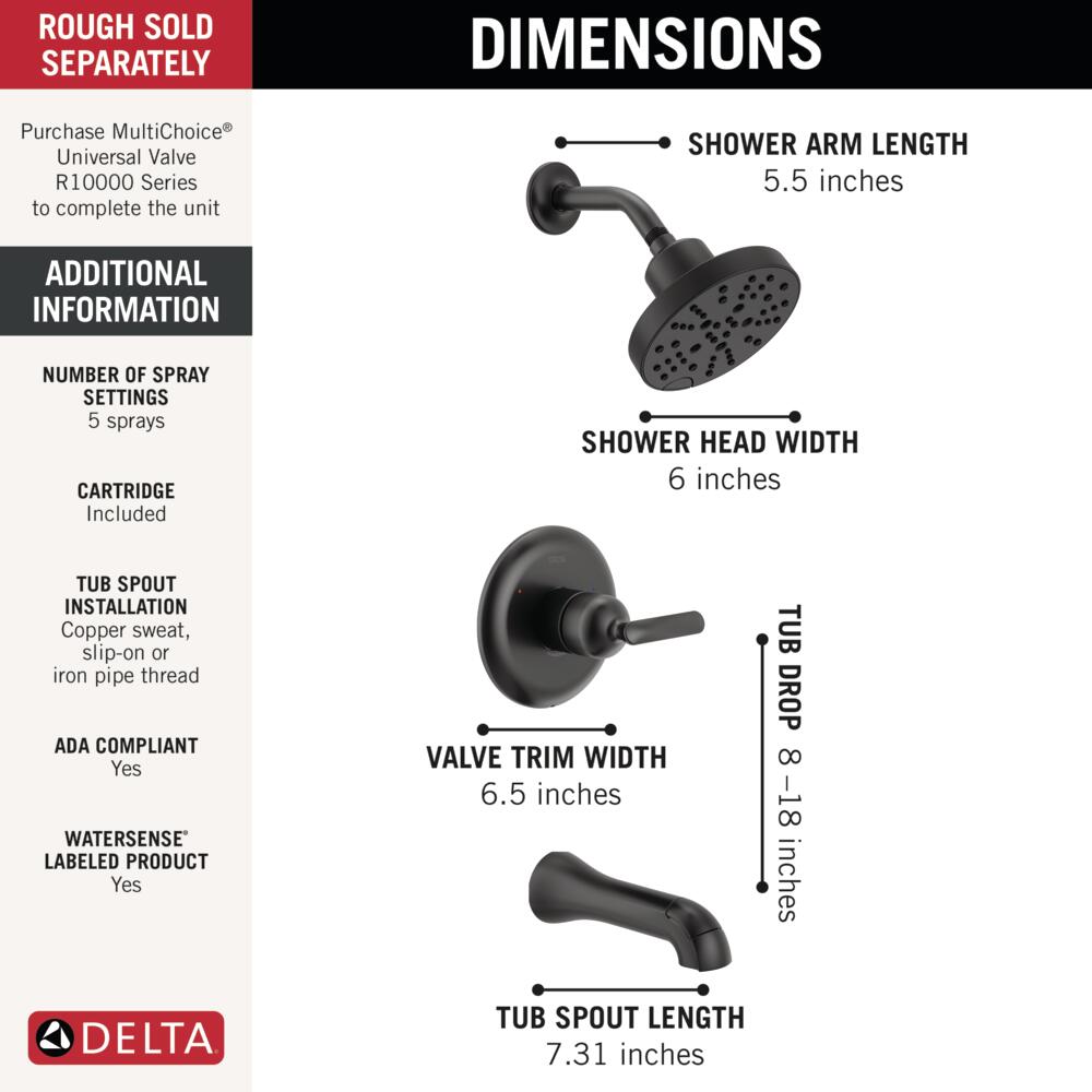 Delta T14445-BL Tub-Shower-Faucets - View #4
