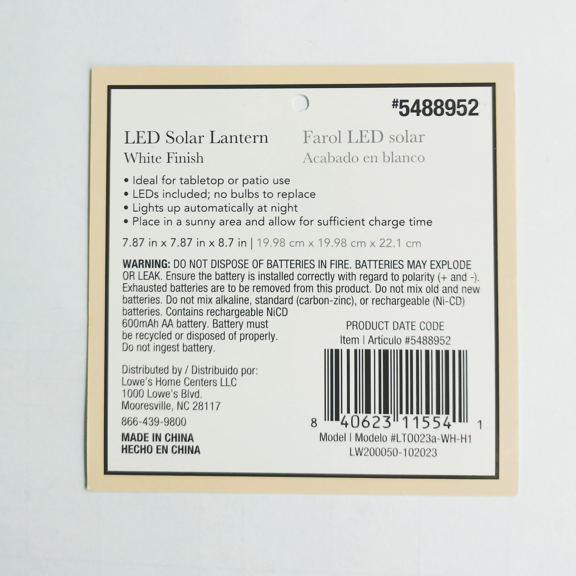 Harbor Breeze LTO023A-WH-H1 Outdoor-Decorative-Lanterns - View #7