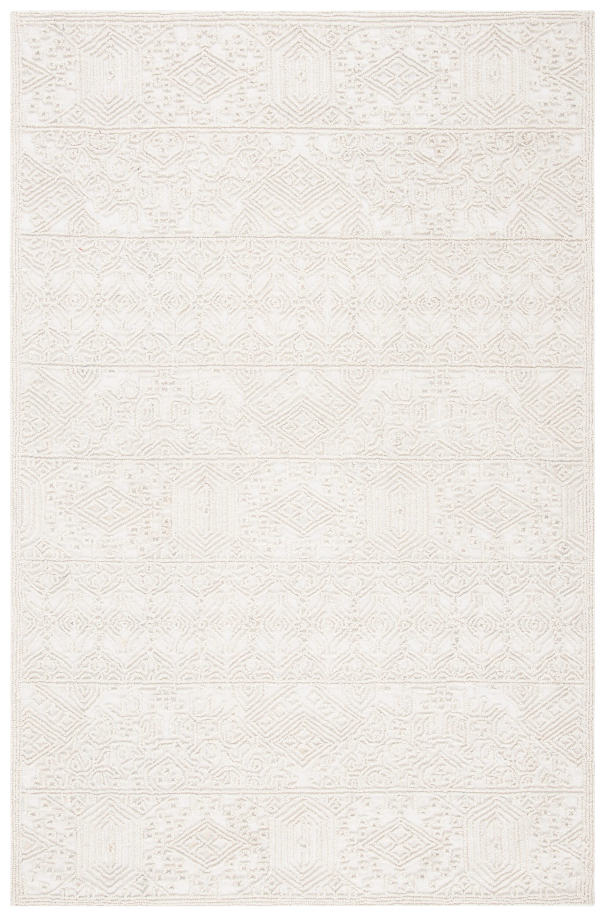 Safavieh TRC401A-5 Trace Galencia 5 x 8 (ft) Tufted Wool Ivory Rectangular Indoor Geometric Oriental Area rug