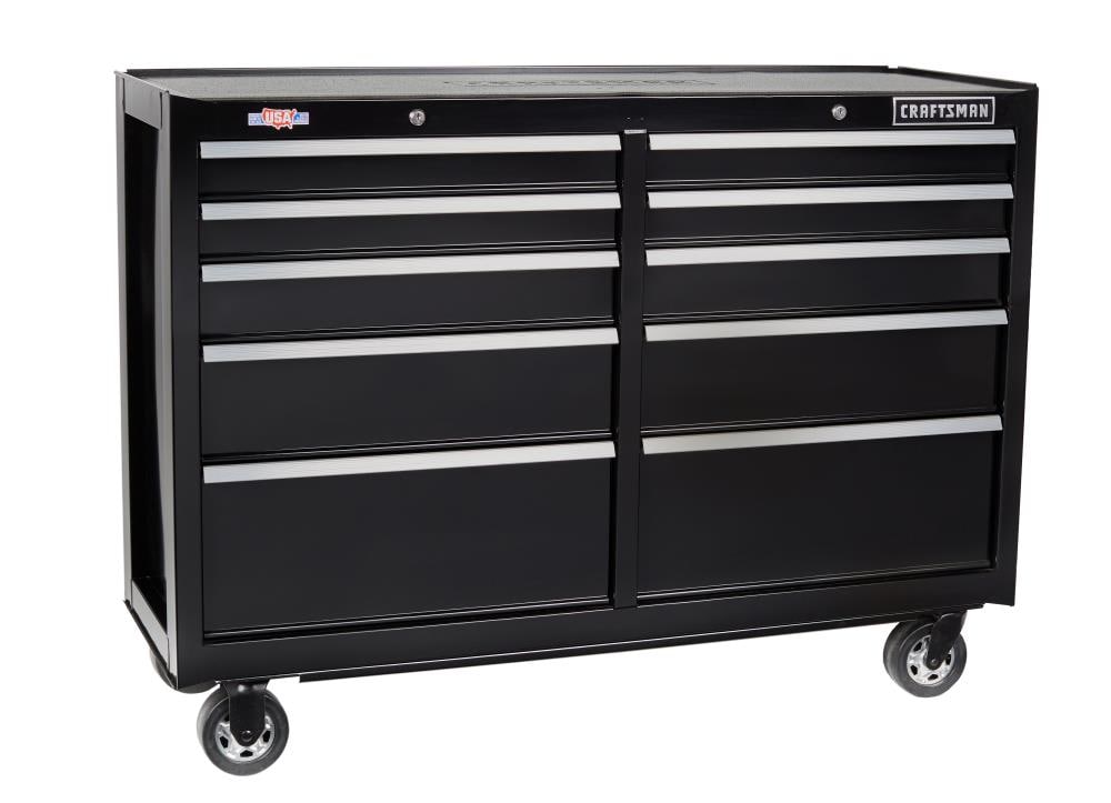 2000 Series 52-in W x 37.5-in H 10-Drawer Steel Rolling Tool Cabinet (Black) | - CRAFTSMAN CMST25210BK