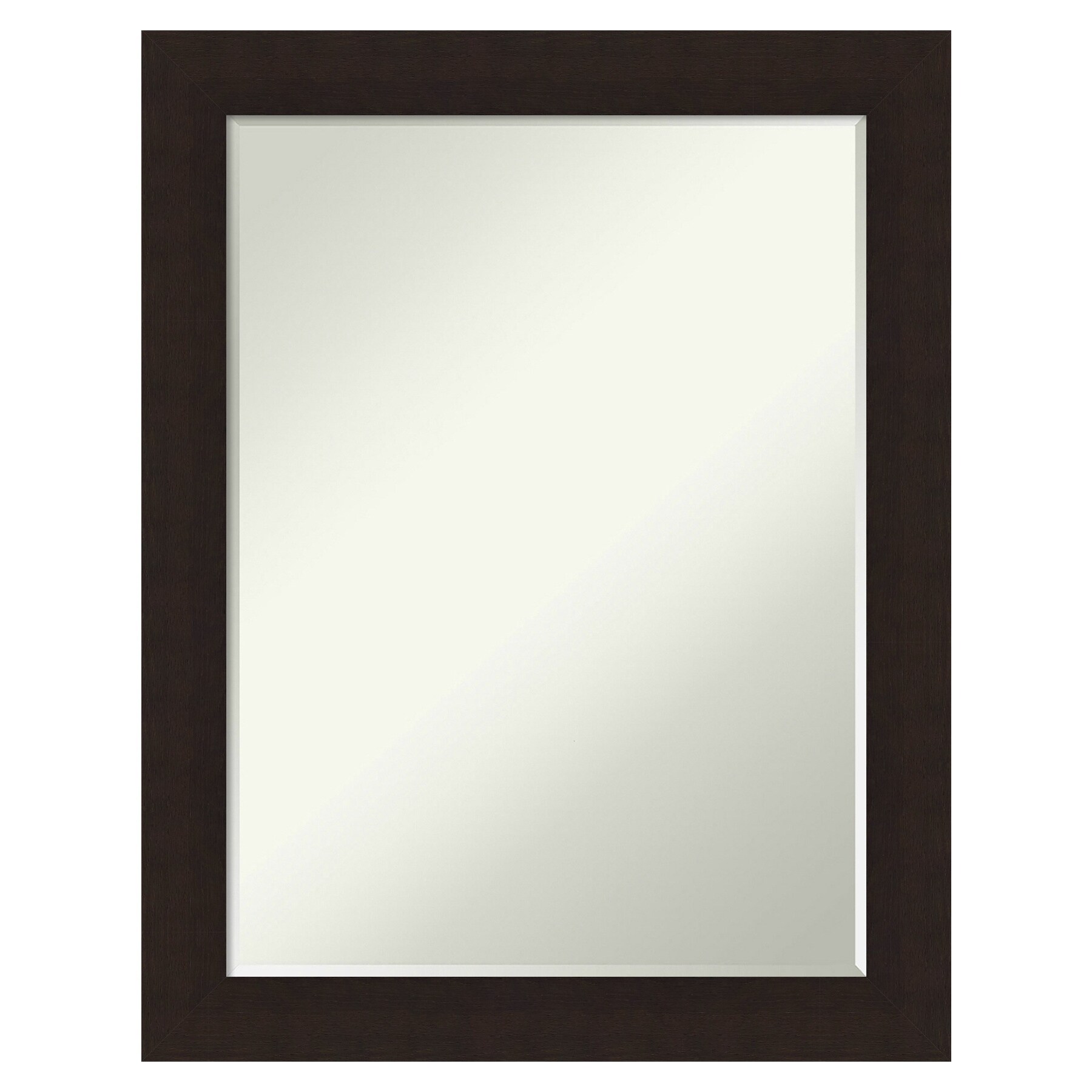 Amanti Art Carlisle Espresso 22 in. x 28 in. Petite Bevel Farmhouse Rectangle Wood Framed Bathroom Wall Mirror in Brown