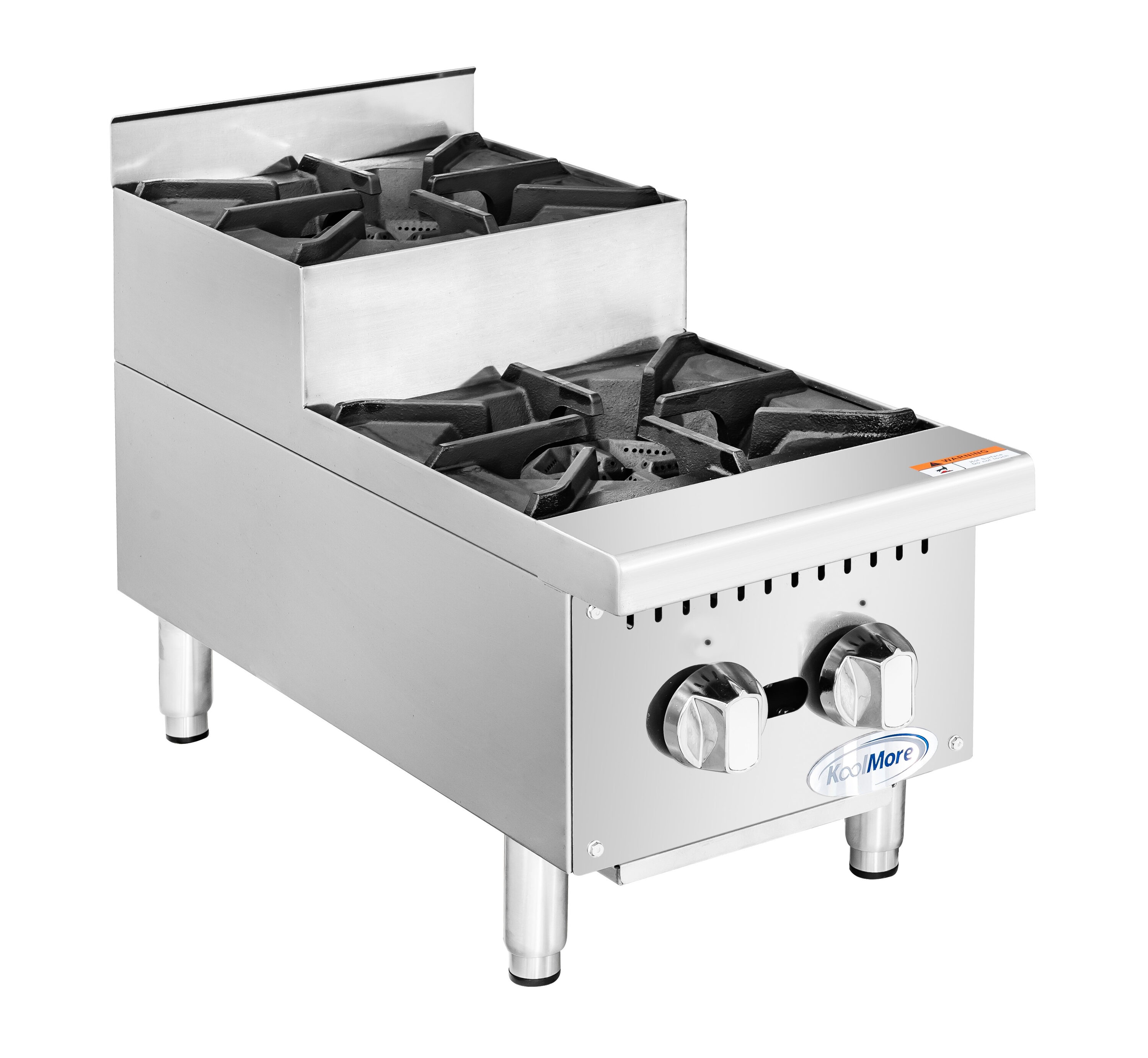 KoolMore LOW-KM-CRSU-12 12-in 2 burners Stainless steel Gas Cooktop