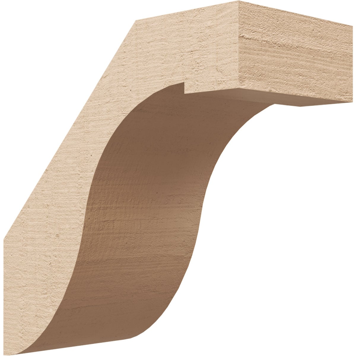 Ekena Millwork BRCUR05X10X10DELRCPR 5-in x 10-in x 10-in Primed Urethane Del Monte Rough Cedar TimberThane Knee Brace