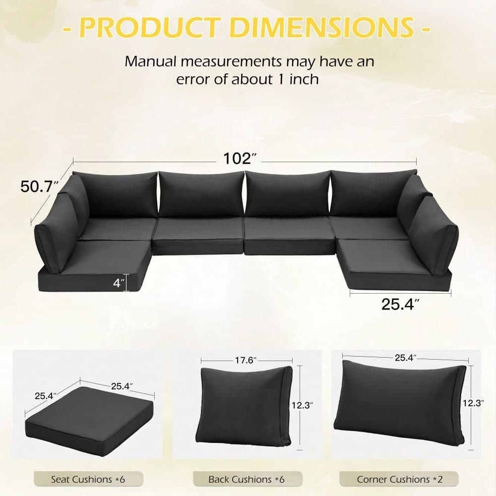 U-HOMY GG-4001BK-OT Patio-Furniture-Cushions - View #3