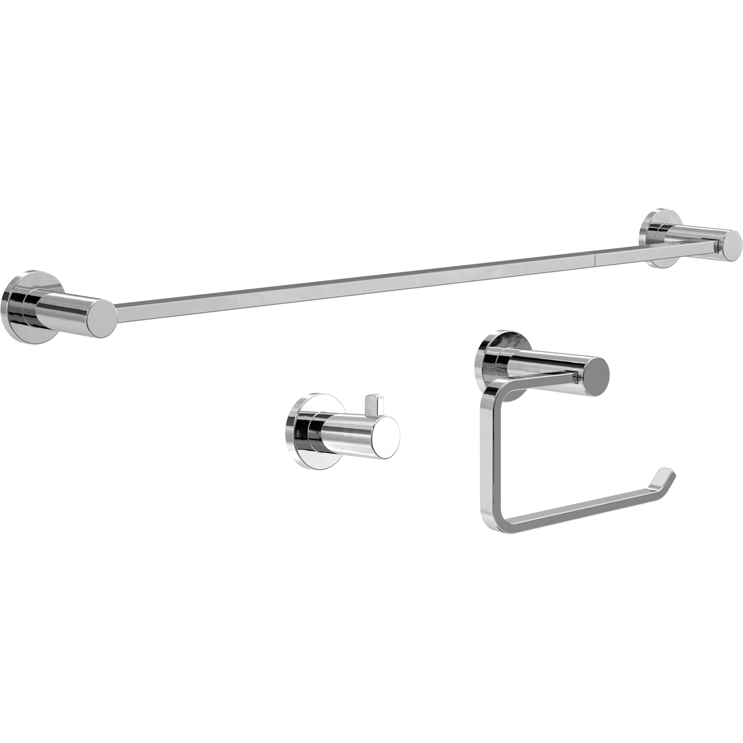 Franklin Brass KLD63-PC 3 -Piece Kildare Polished Chrome Decorative Bathroom Hardware Set Towel Bar, Towel Ring ,Robe Hook Included
