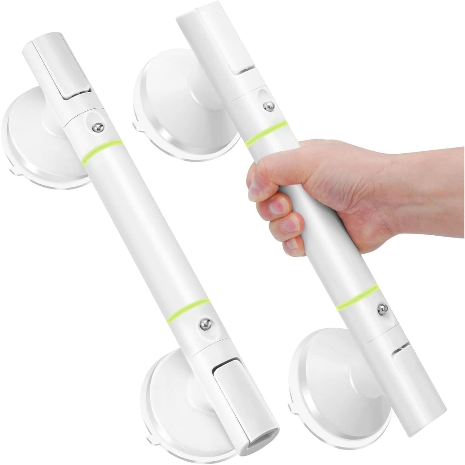 Angel Sar - 14in L 2-Pack Safety Handle Ivory White Grab Bar with High-End Silicone for Bathtubs ...