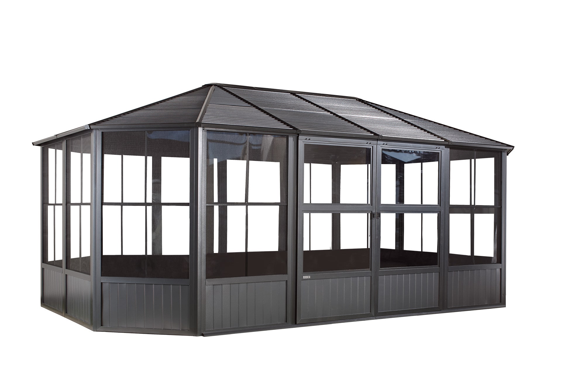 Sojag 12-ft X 18-ft Charleston Octagon Dark Grey Metal Aluminum Roof ...