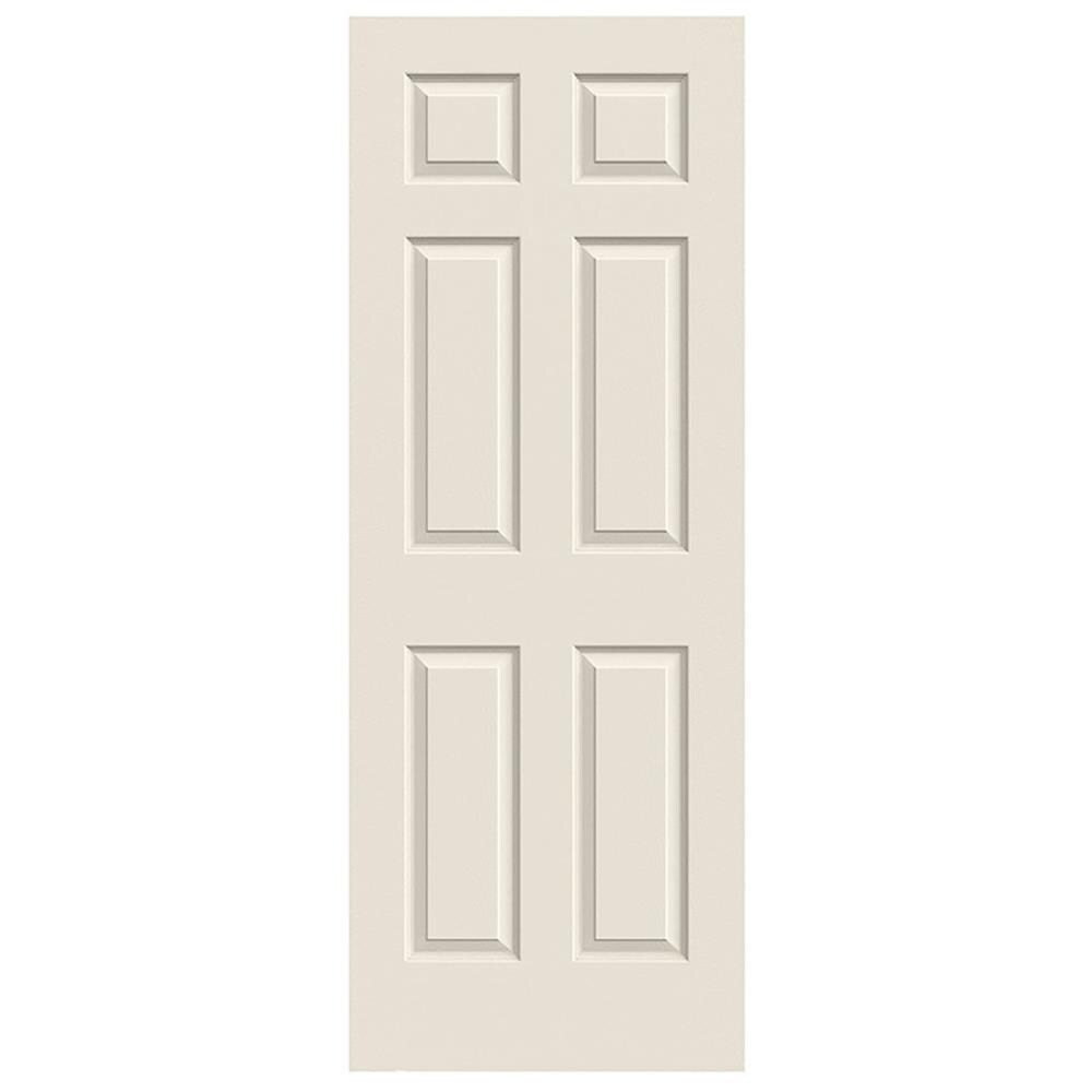 JELD-WEN Colonist 30-in x 80-in 6-panel Textured Hollow Core Primed Molded Composite Slab Door