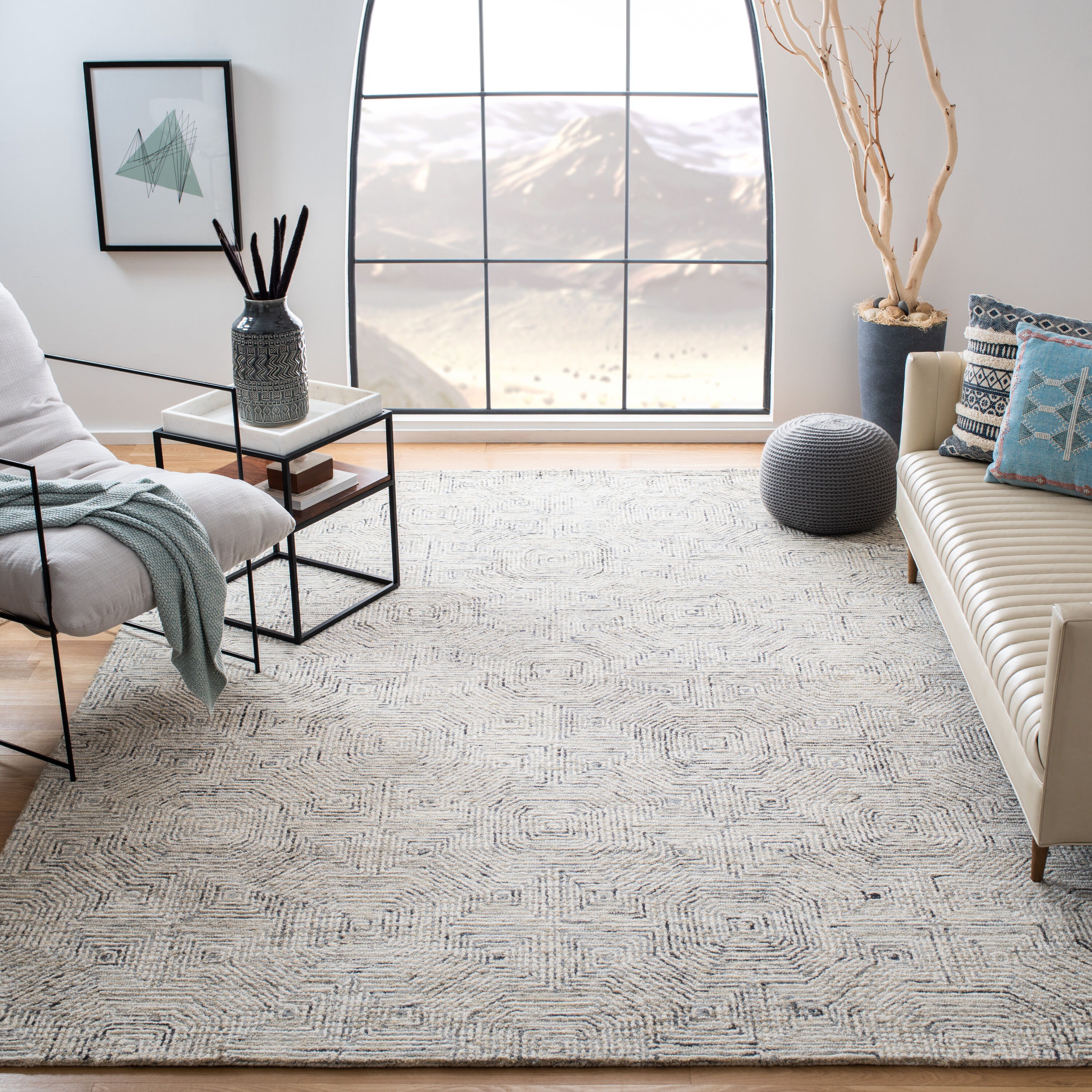  Aspen 286 Gray/Beige Contemporary 9ft x 12ft Large Rectangle Rug