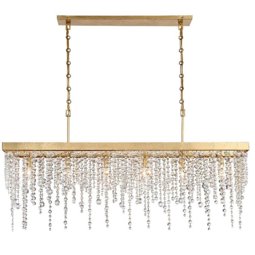 Antique Gold Elegance 6-Light Chandelier with Hand Cut Crystal