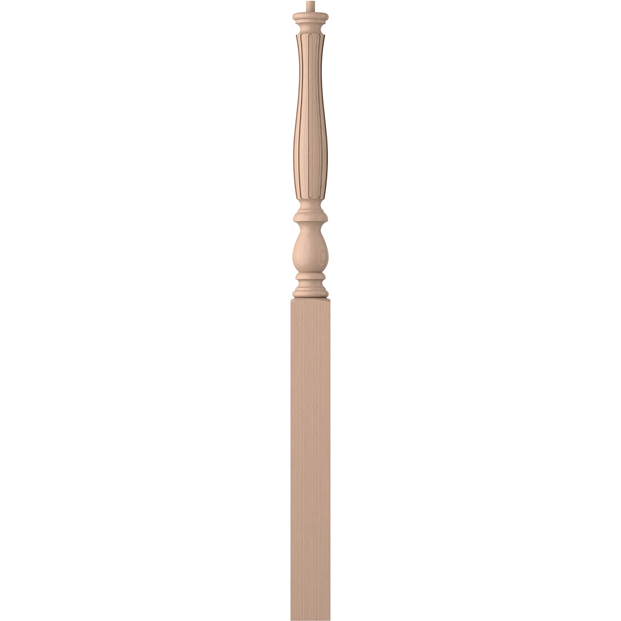 L.J. Smith Stair Systems LJF-3914-M Harbor 3.25-in x 50-in Unfinished Maple Starting Stair Newel Post