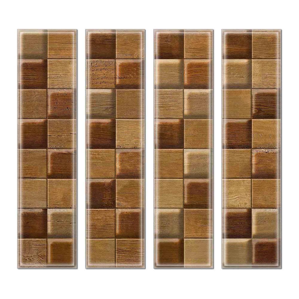 Instant Mosaic 4940102 Upscale Designs 32-Pack Multicolor 3-in x 12-in Glossy Glass Random Wall Tile