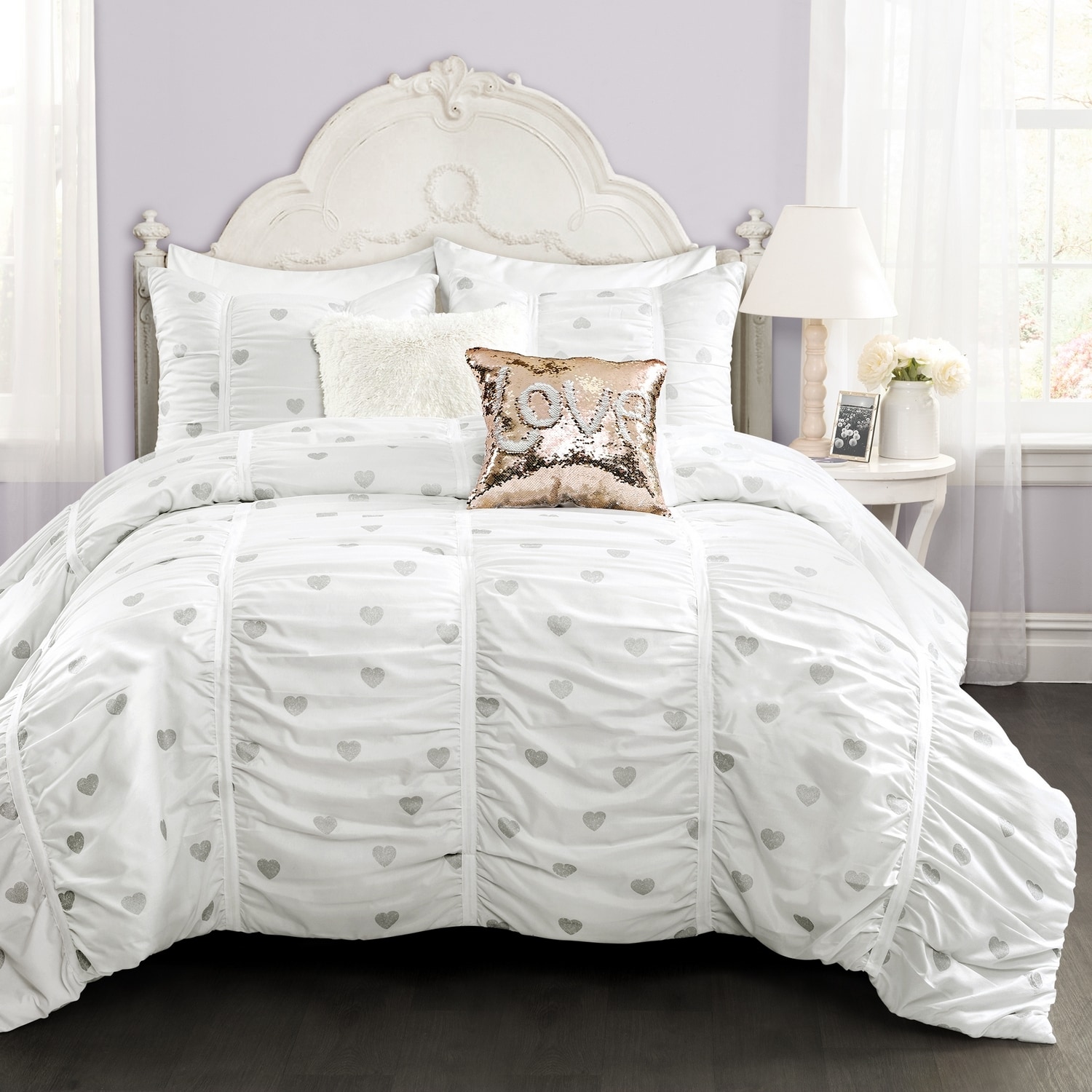 Lush Decor 16T004606 White Graphic print Full/Queen Comforter