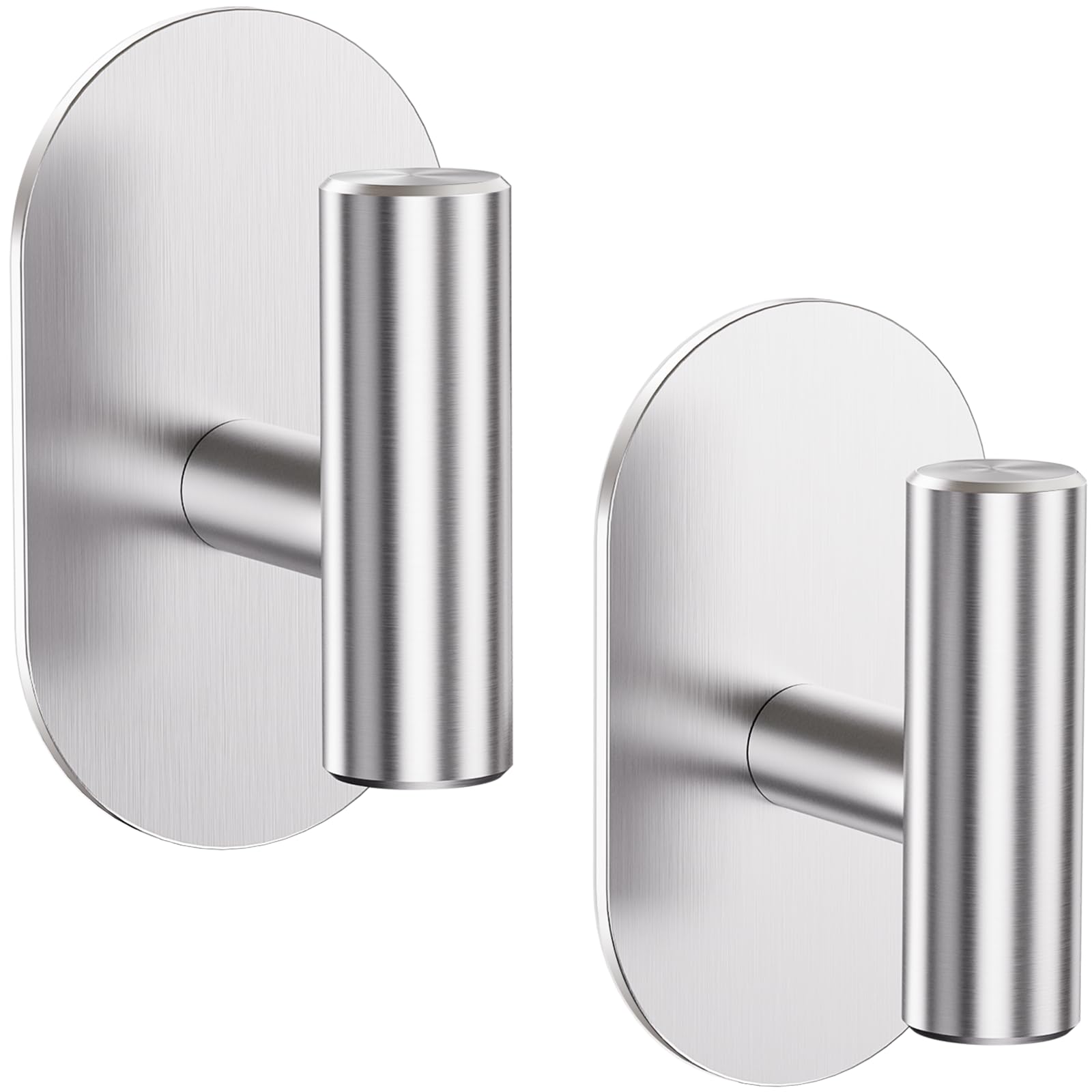 KIWDZFU  Silver Adhesive Hooks Heavy Duty Wall Hooks for Shower Bathroom Towel Coat Robe Stainless Steel Waterproof Rustproof Sticky Hooks for