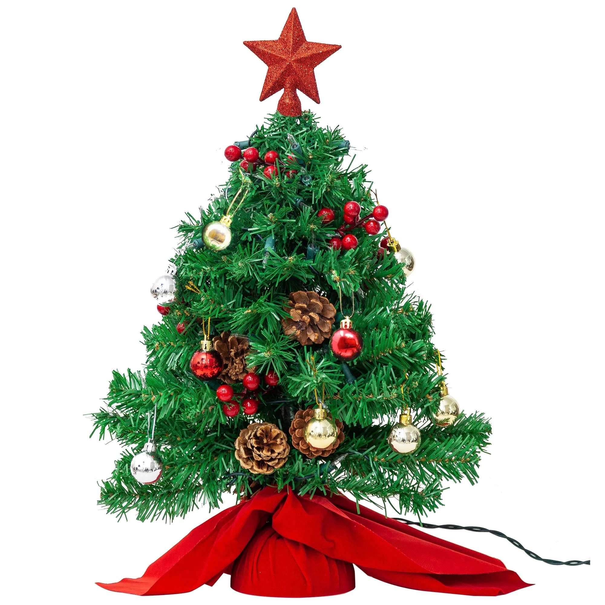 Joyfy 30083 1.45-Feet Pre-lit Slim Artificial Christmas Tree with White LED Lights