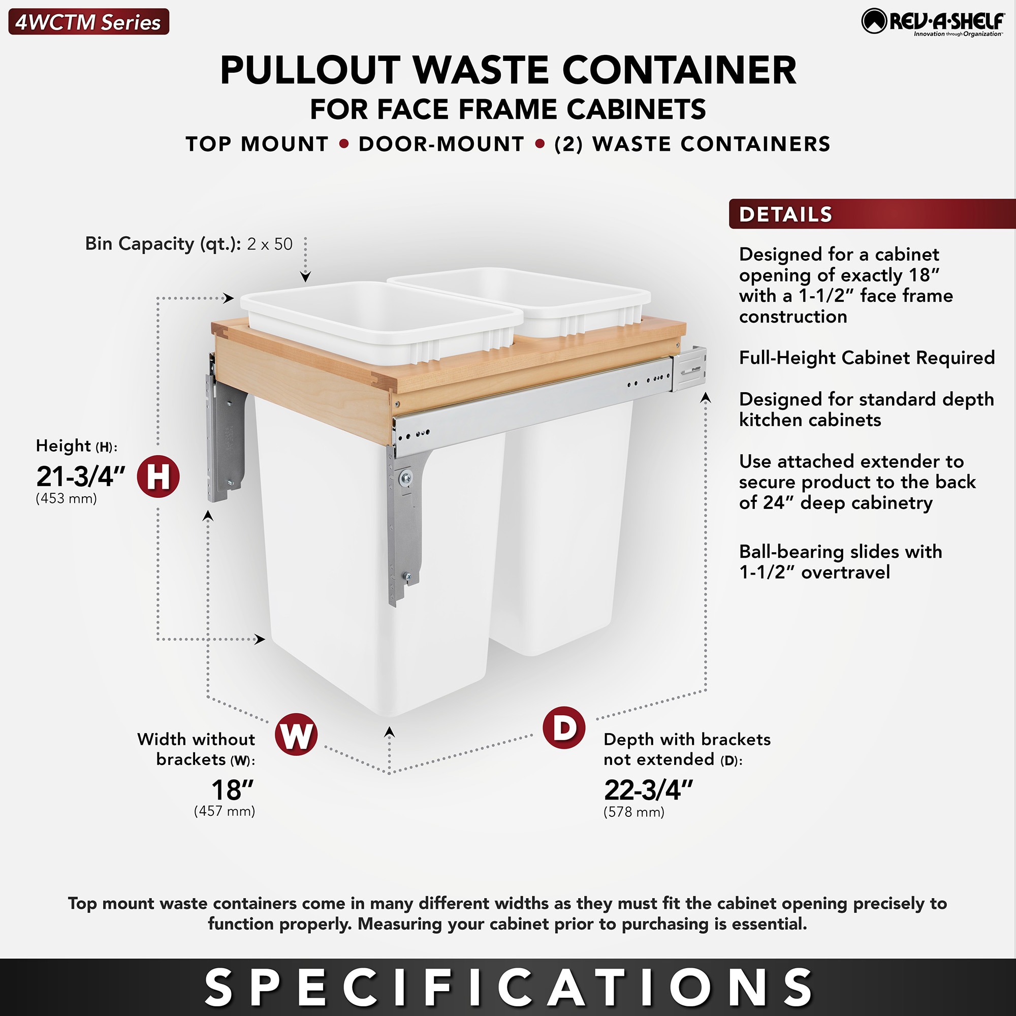 Rev-A-Shelf 183424 Pullout-Trash-Cans - View #4