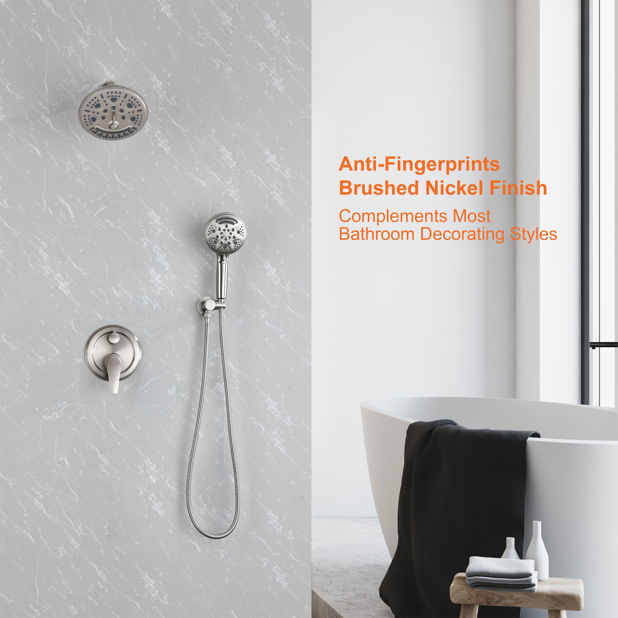 WELLFOR SPA-88009B Showerhead-Bar-Panels - View #3