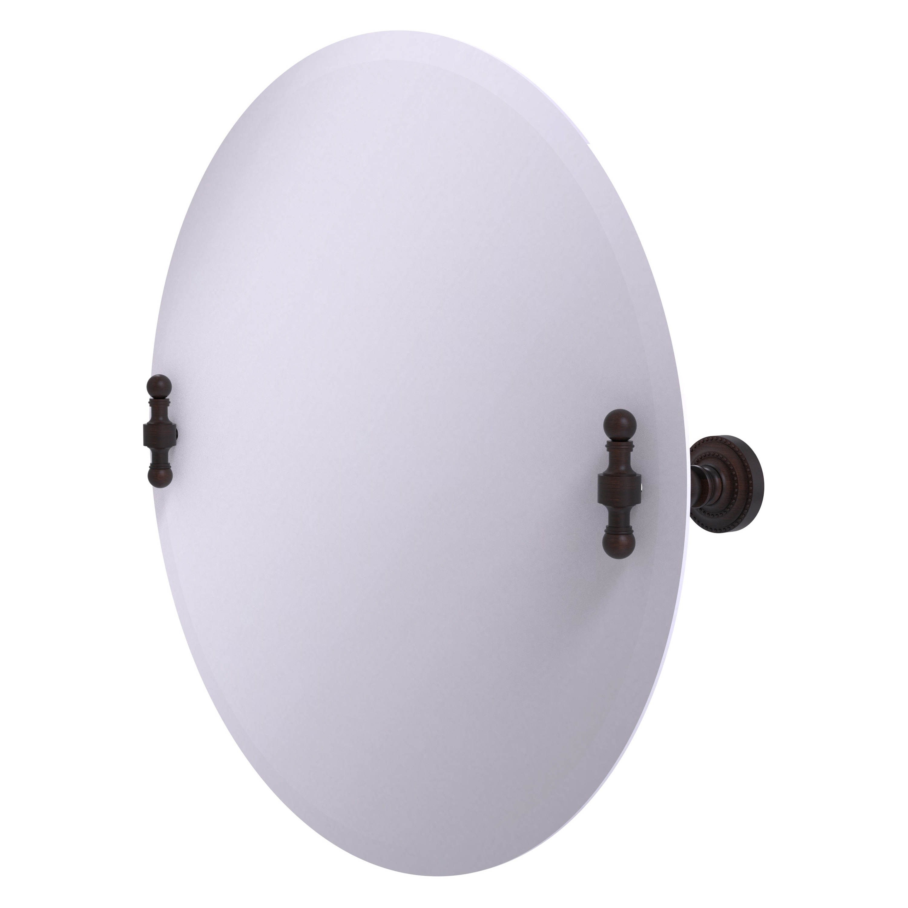 Allied Brass RD-90-VB Retro Dot 22-Inches x 22-Inches Beveled Frameless Round Tilting Bathroom Vanity Mirror ( Venetian Bronze )