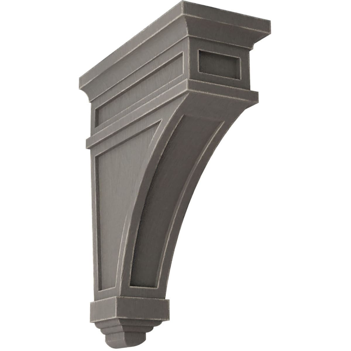 Ekena Millwork CORWD04X10X13ARGY 4.5-in x 10-in x 13.75-in Vintage Decor Finished Rubberwood Gray Wood Paintable/Stainable Corbel