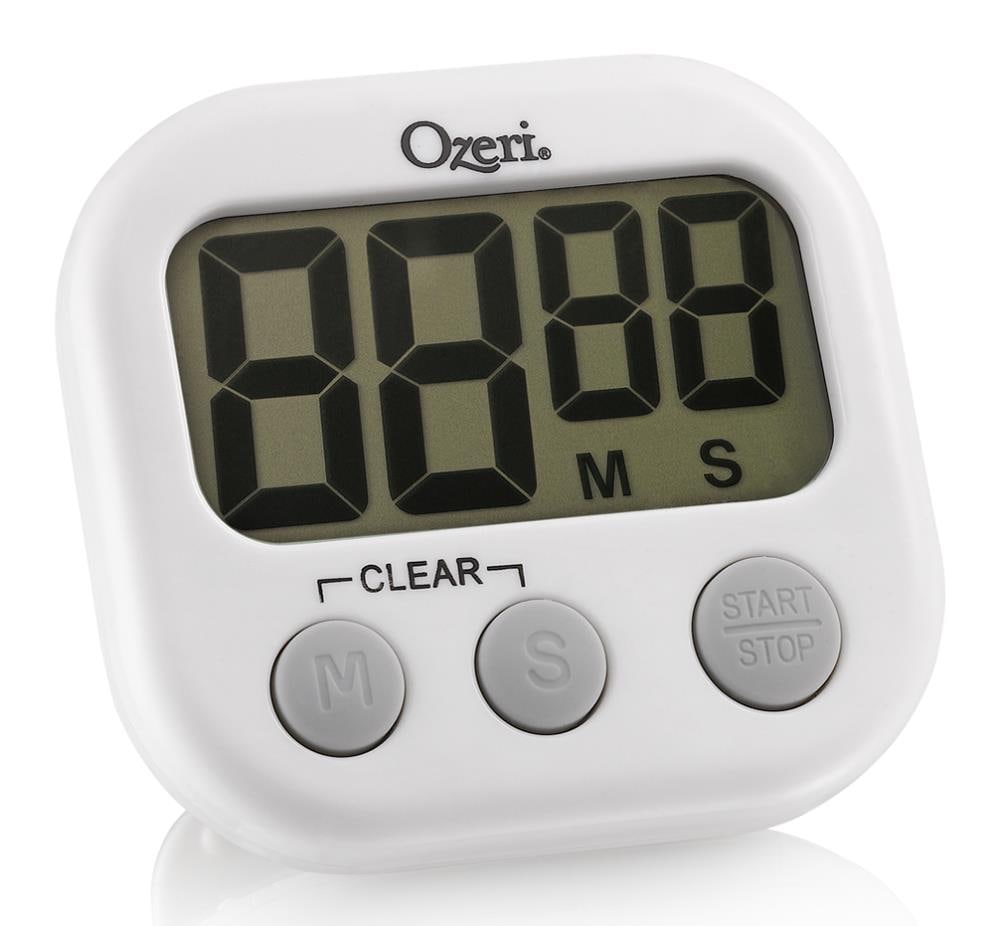 Ozeri White Digital Kitchen and Event Timer, Specialty Small Appliance, Battery-operated, Count-down/Count-up Stopwatch, Enhanced Alarm