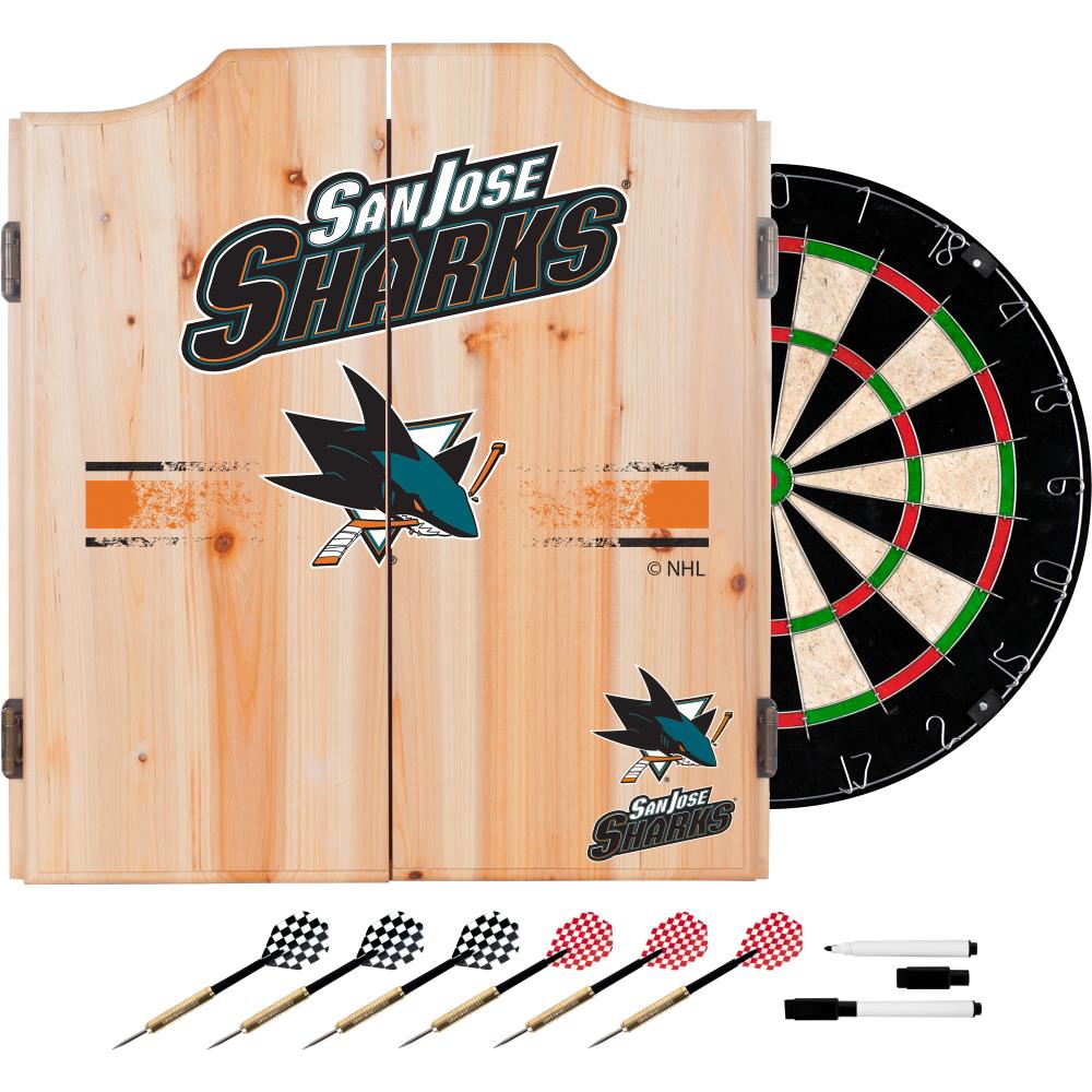 Trademark Gameroom San Jose Sharks Dart Cabinets 20.5-in Dartboard with Dartboard in the Cabinets at Lowes.com