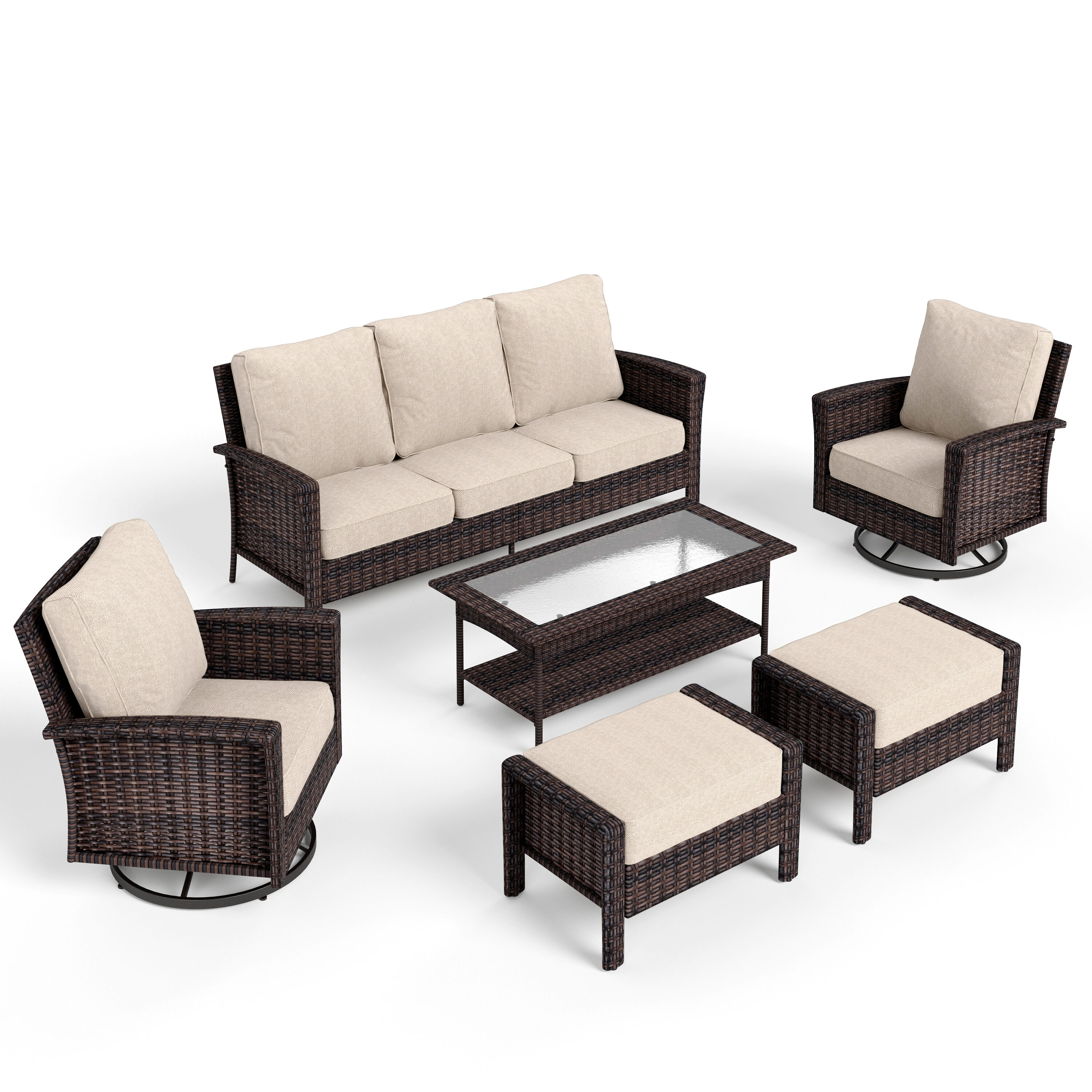 Sunshine Valley CR005-02-7-BE Patio-Conversation-Sets - View #2