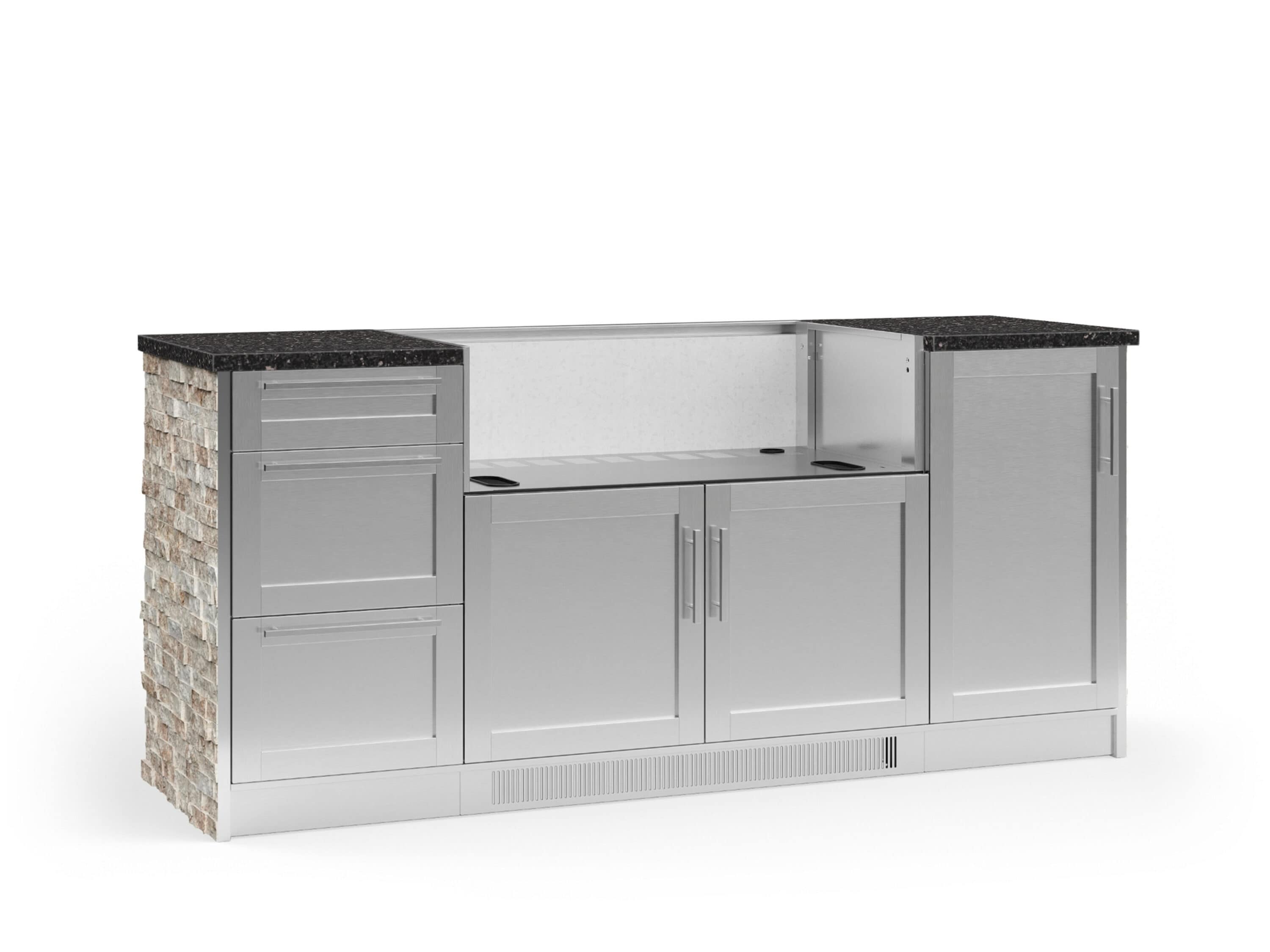 NewAge Products 68321 Signature Series Stainless Steel 8 -Piece 79.16-in W x 25.5-in D x 37-in H Modular Outdoor Kitchen Set